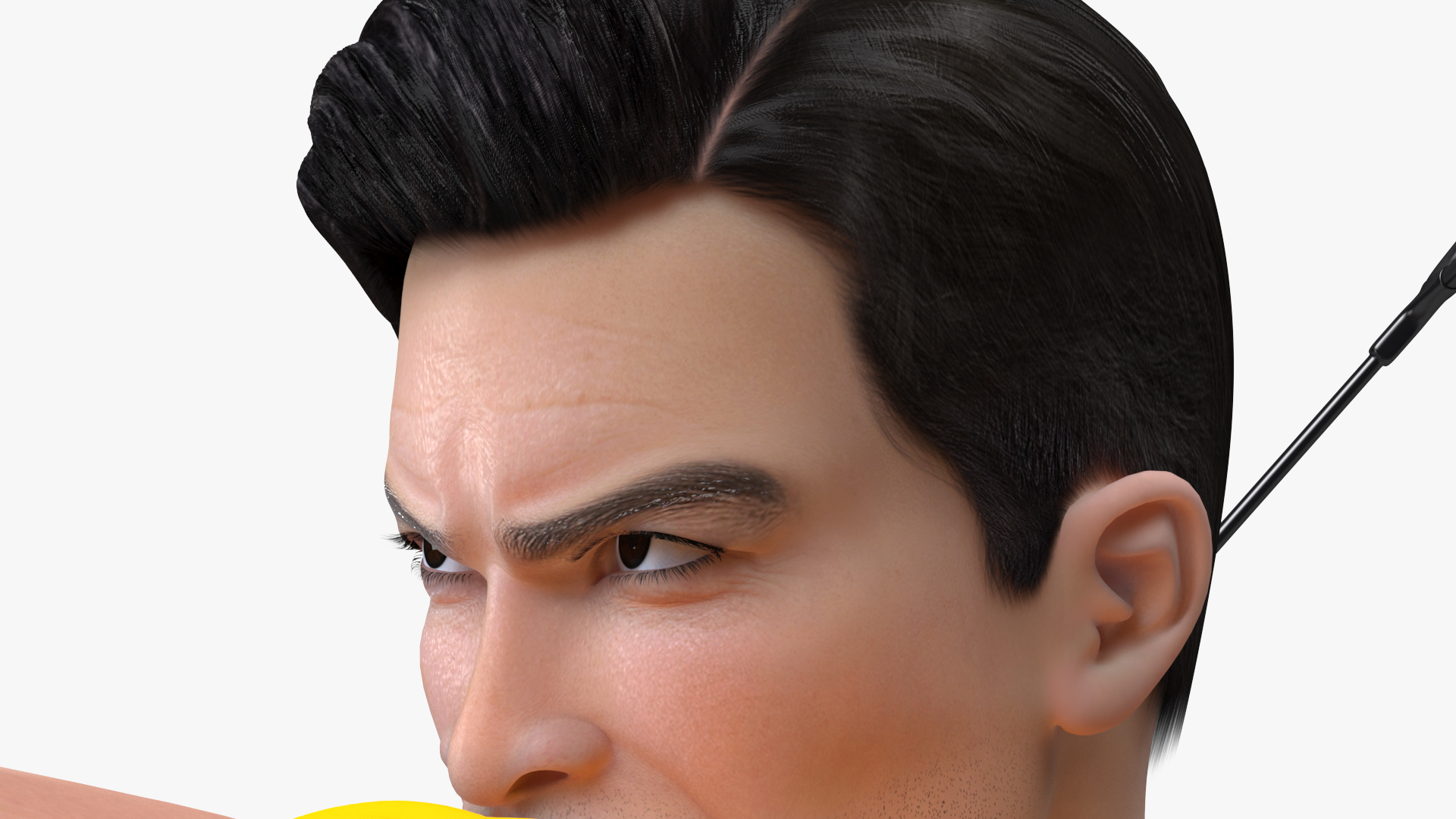 Asian Man with Badminton Racket Playing Pose 3D model
