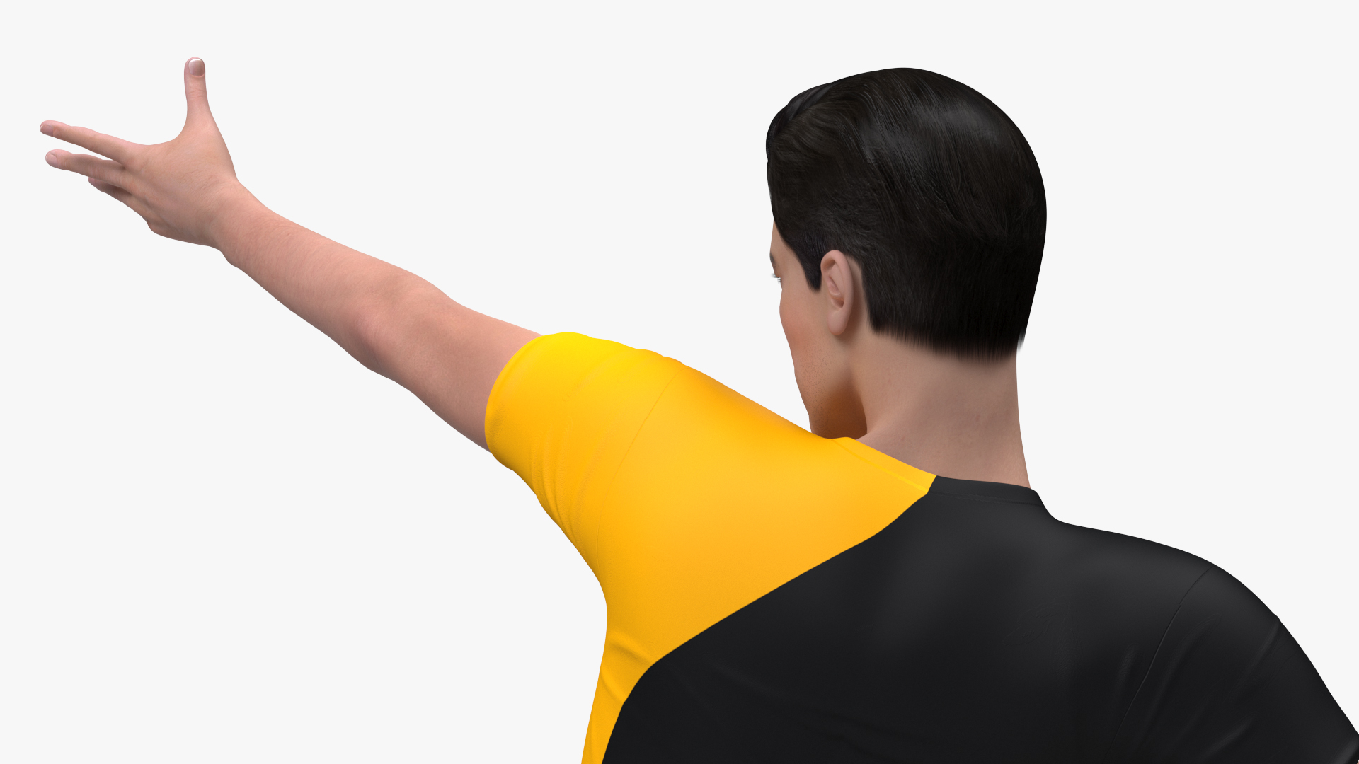 Asian Man with Badminton Racket Playing Pose 3D model