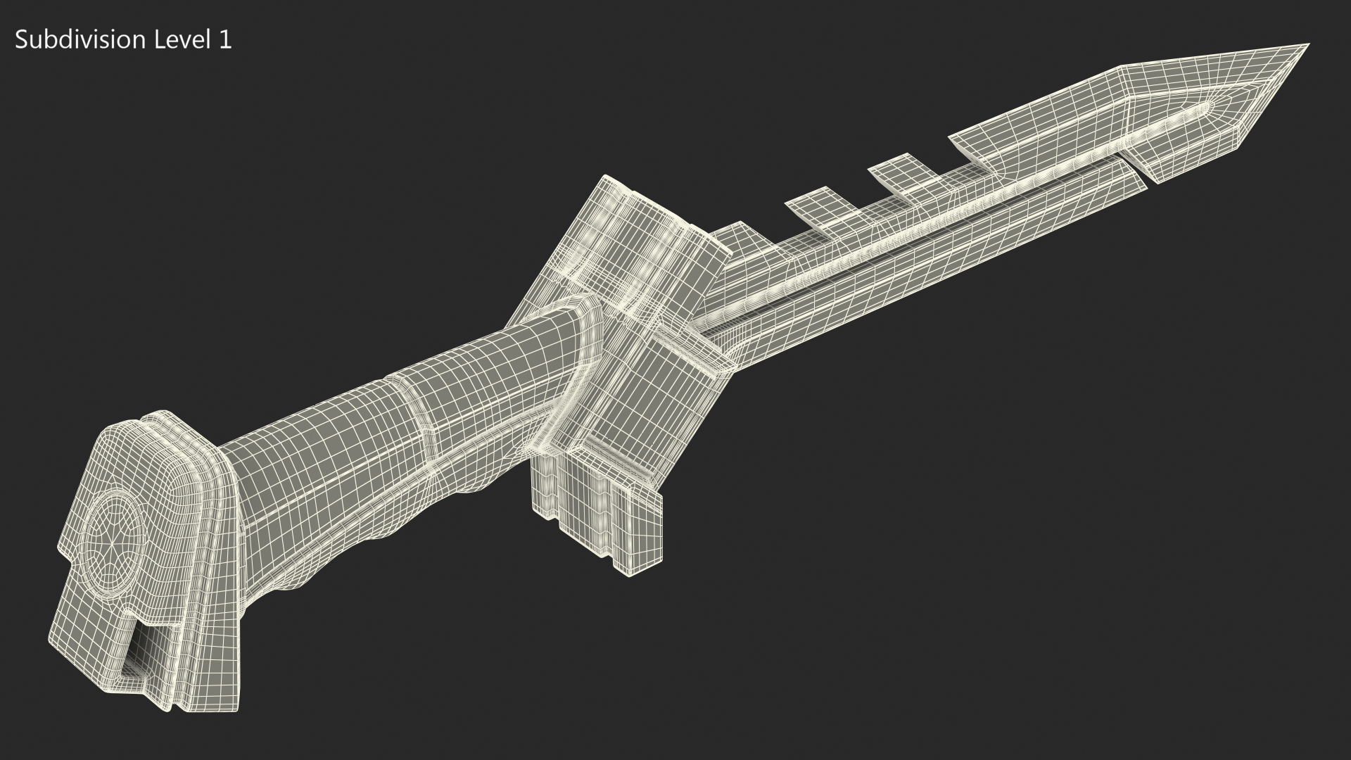 Futuristic Hunter Knife Black 3D model