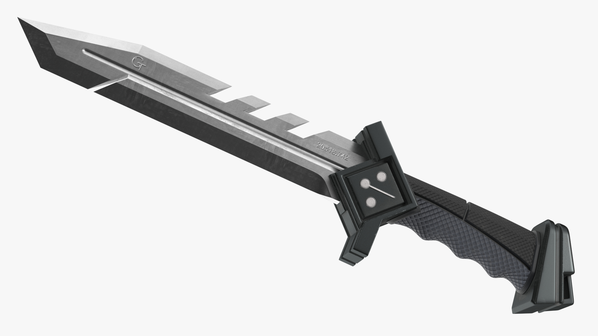 Futuristic Hunter Knife Black 3D model