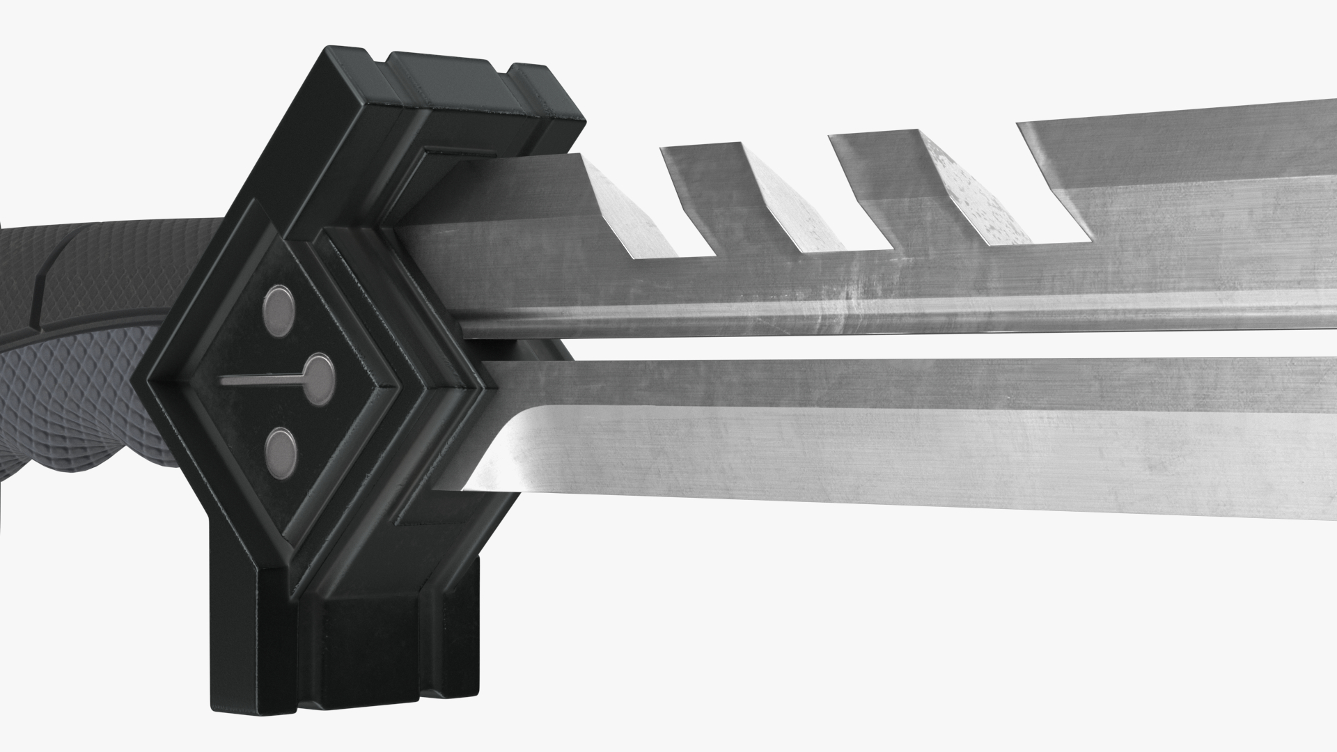 Futuristic Hunter Knife Black 3D model