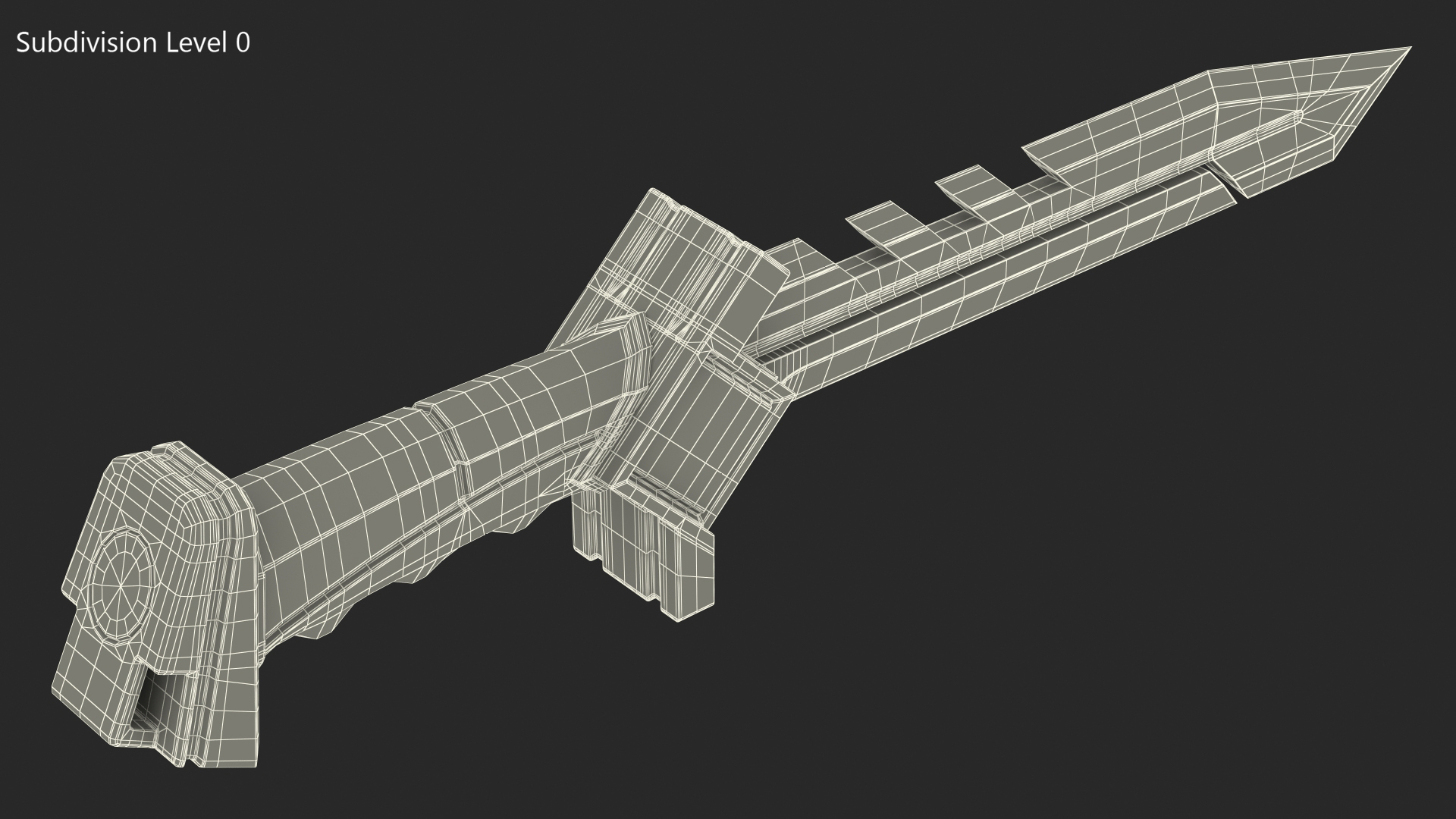 Futuristic Hunter Knife Black 3D model