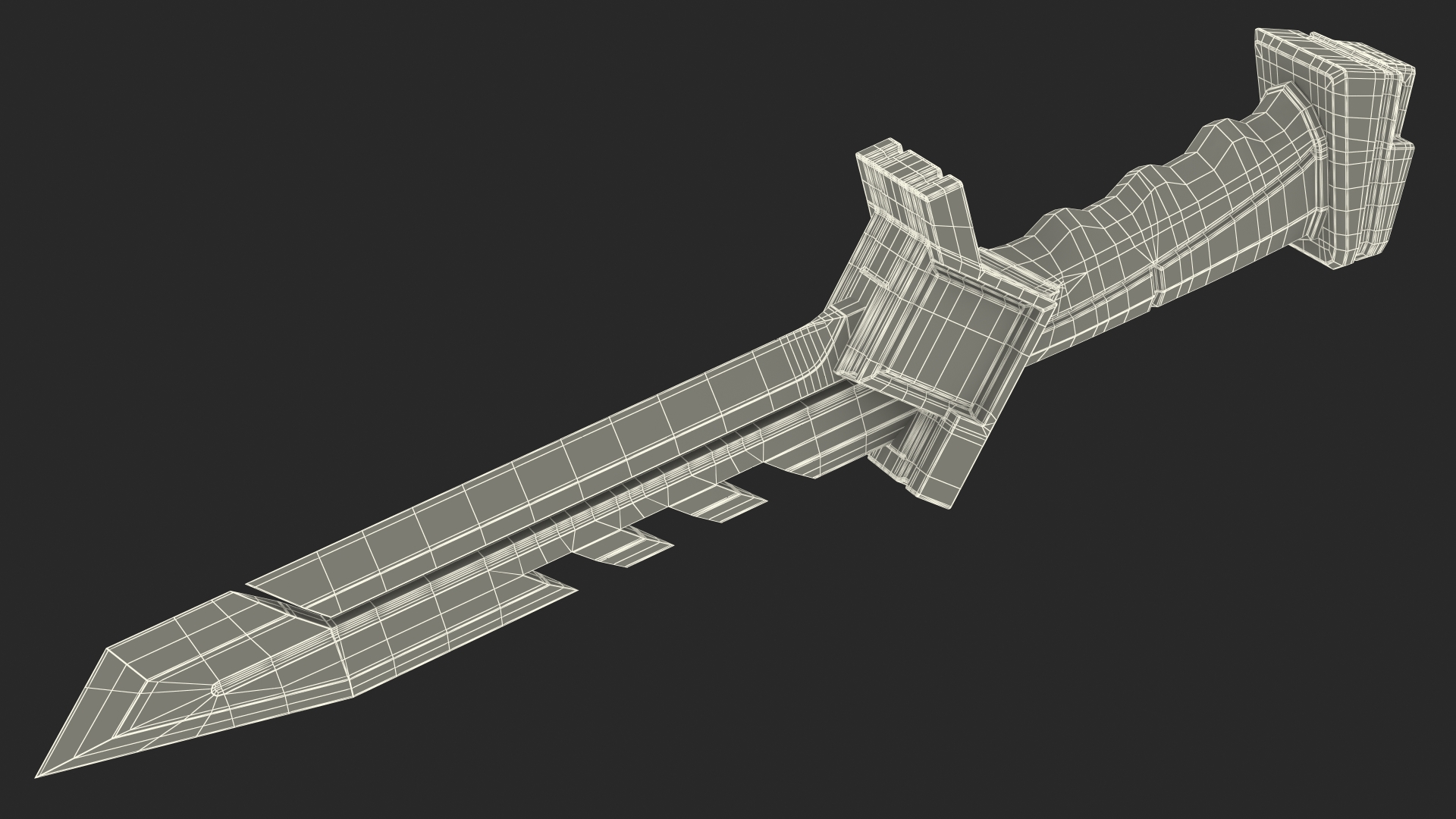 Futuristic Hunter Knife Black 3D model