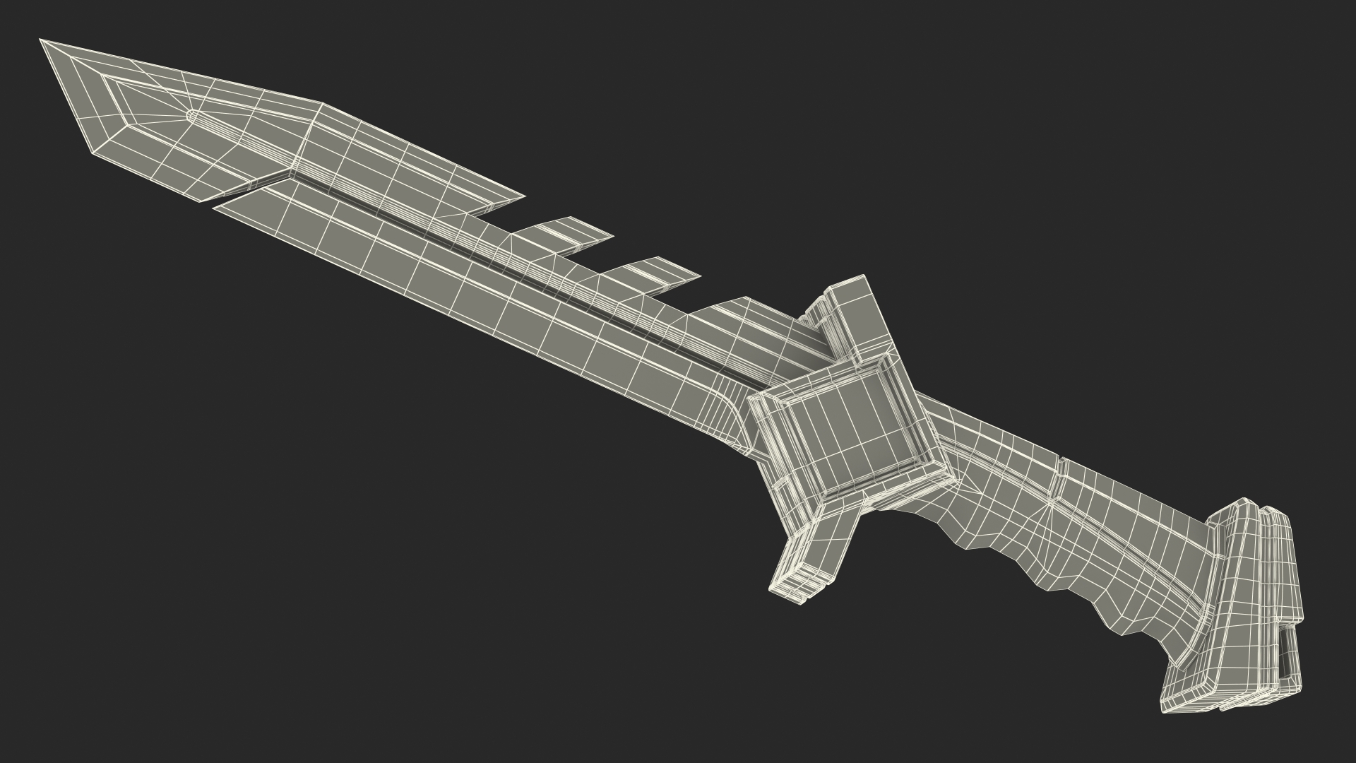 Futuristic Hunter Knife Black 3D model