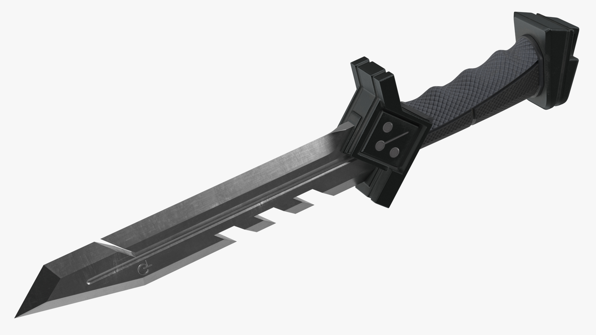 Futuristic Hunter Knife Black 3D model