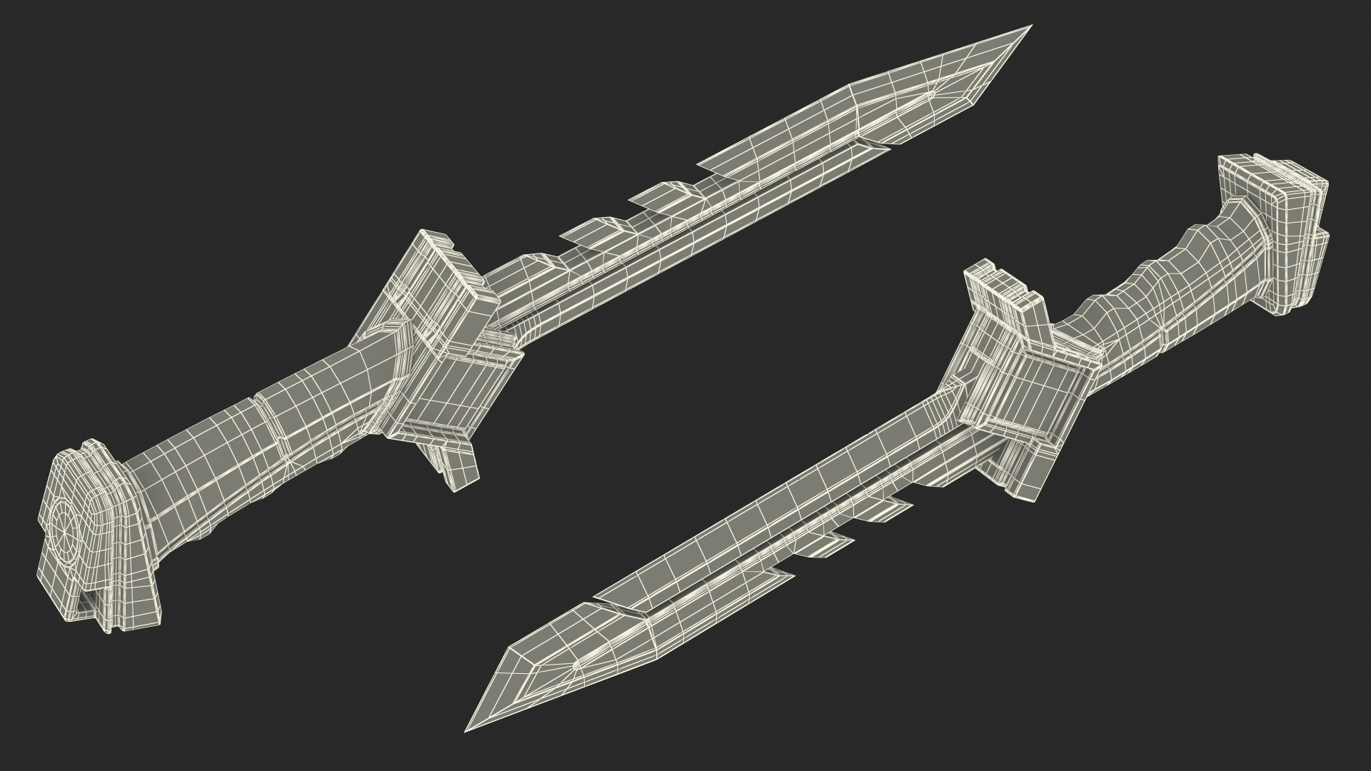 Futuristic Hunter Knife Black 3D model
