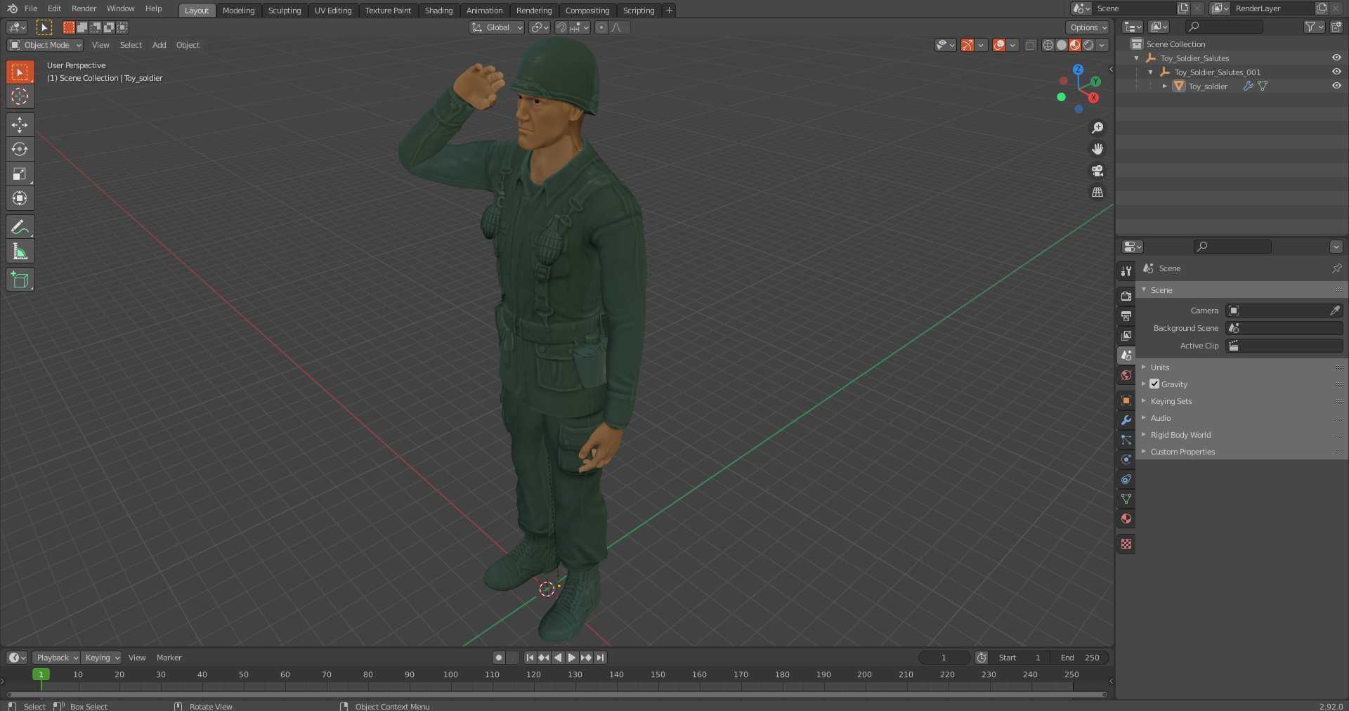 Toy Soldier Salutes 3D model
