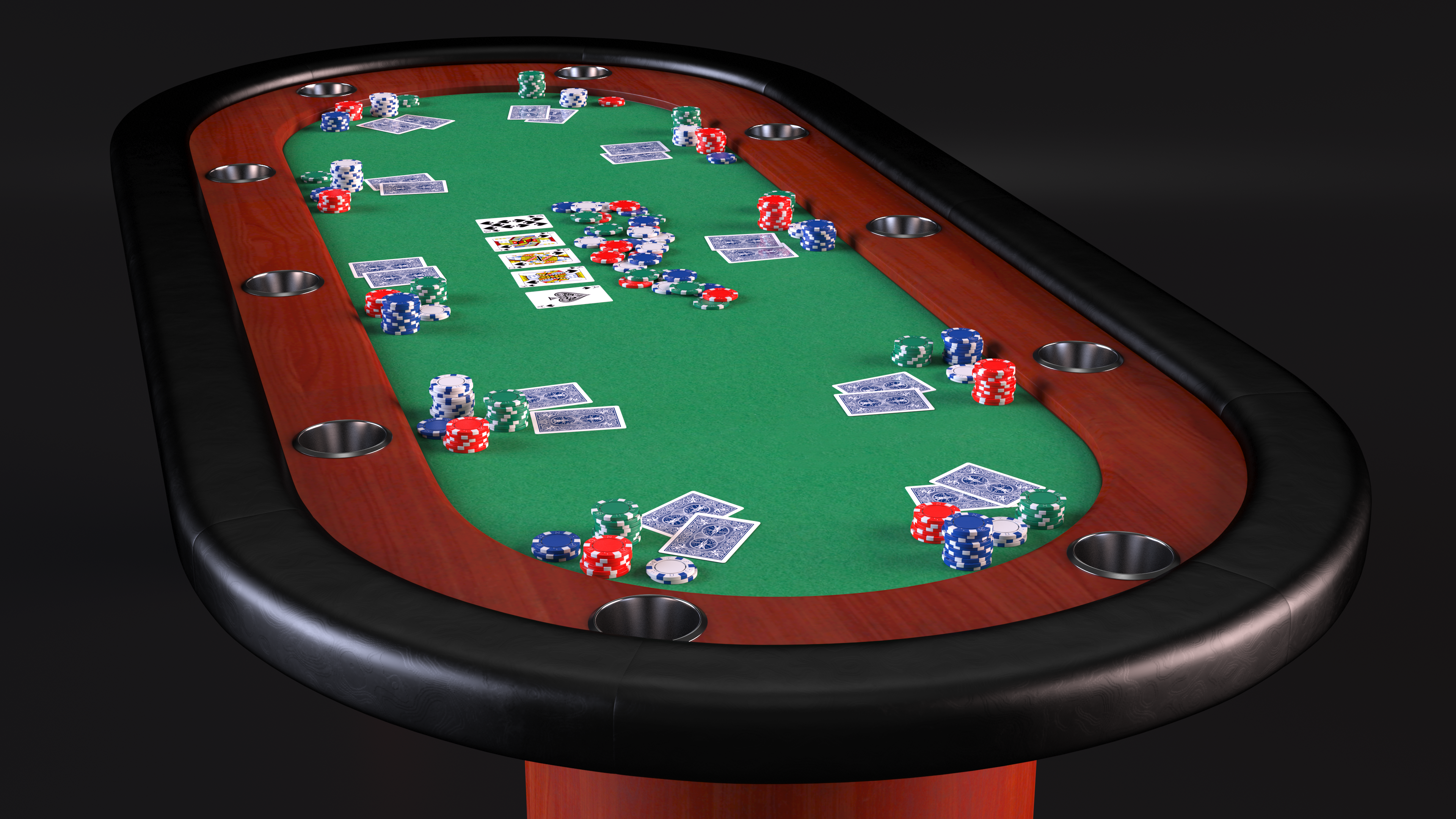Poker Table with Chips and Cards, view 3