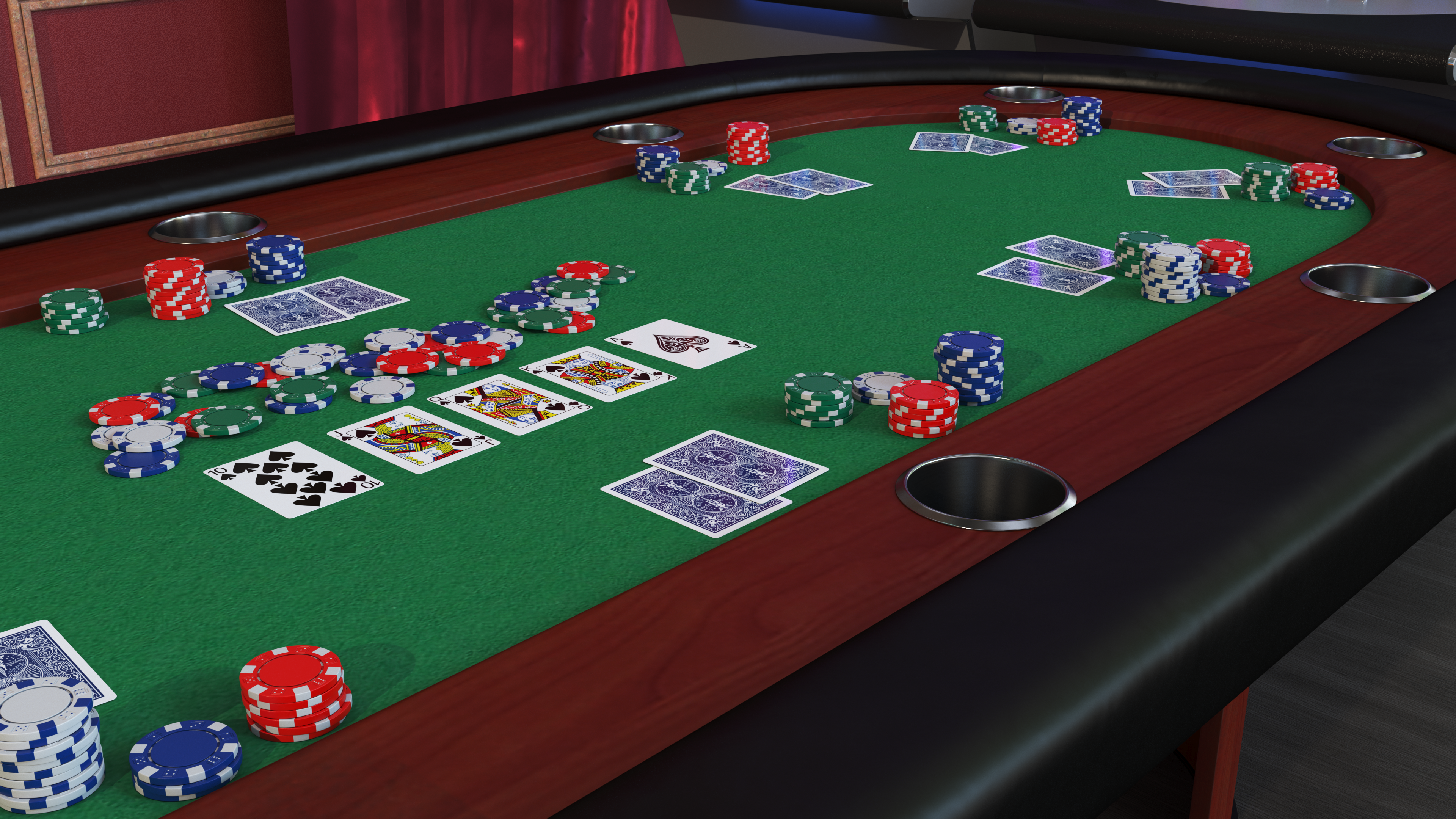 Poker Table with Chips and Cards, view 12
