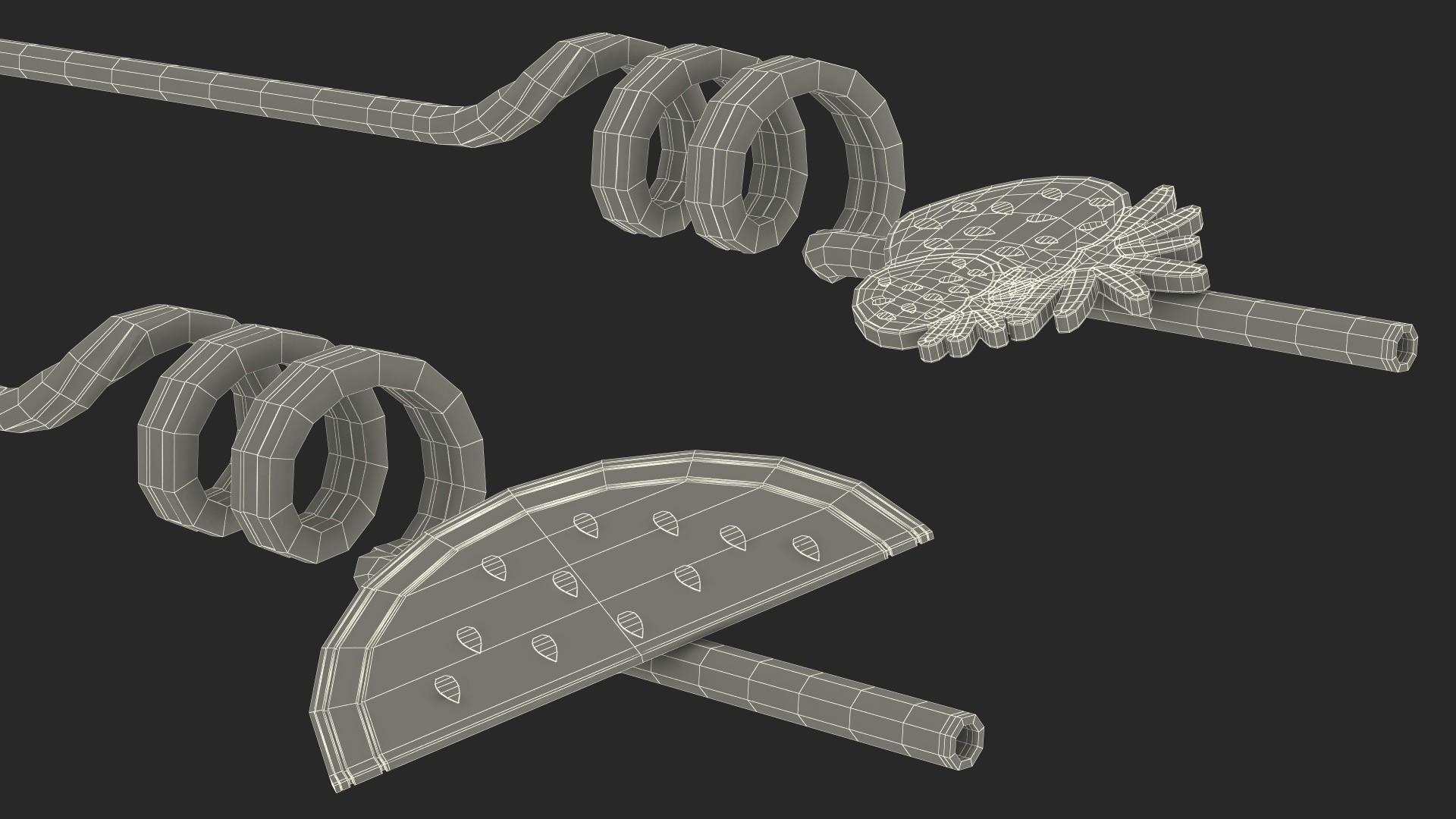 Red Plastic Straws with Fruit Tags 3D model