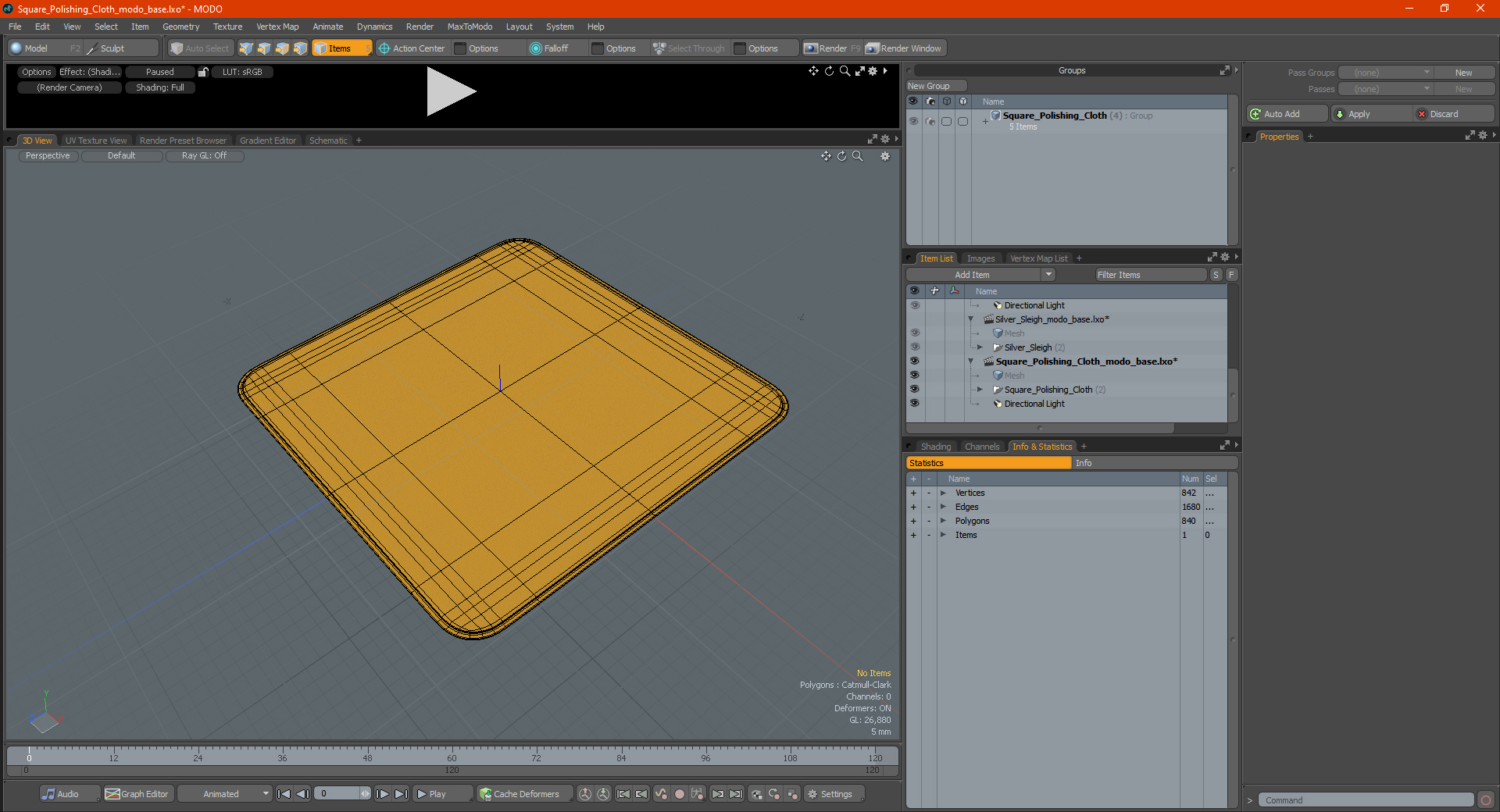 Square Polishing Cloth 3D