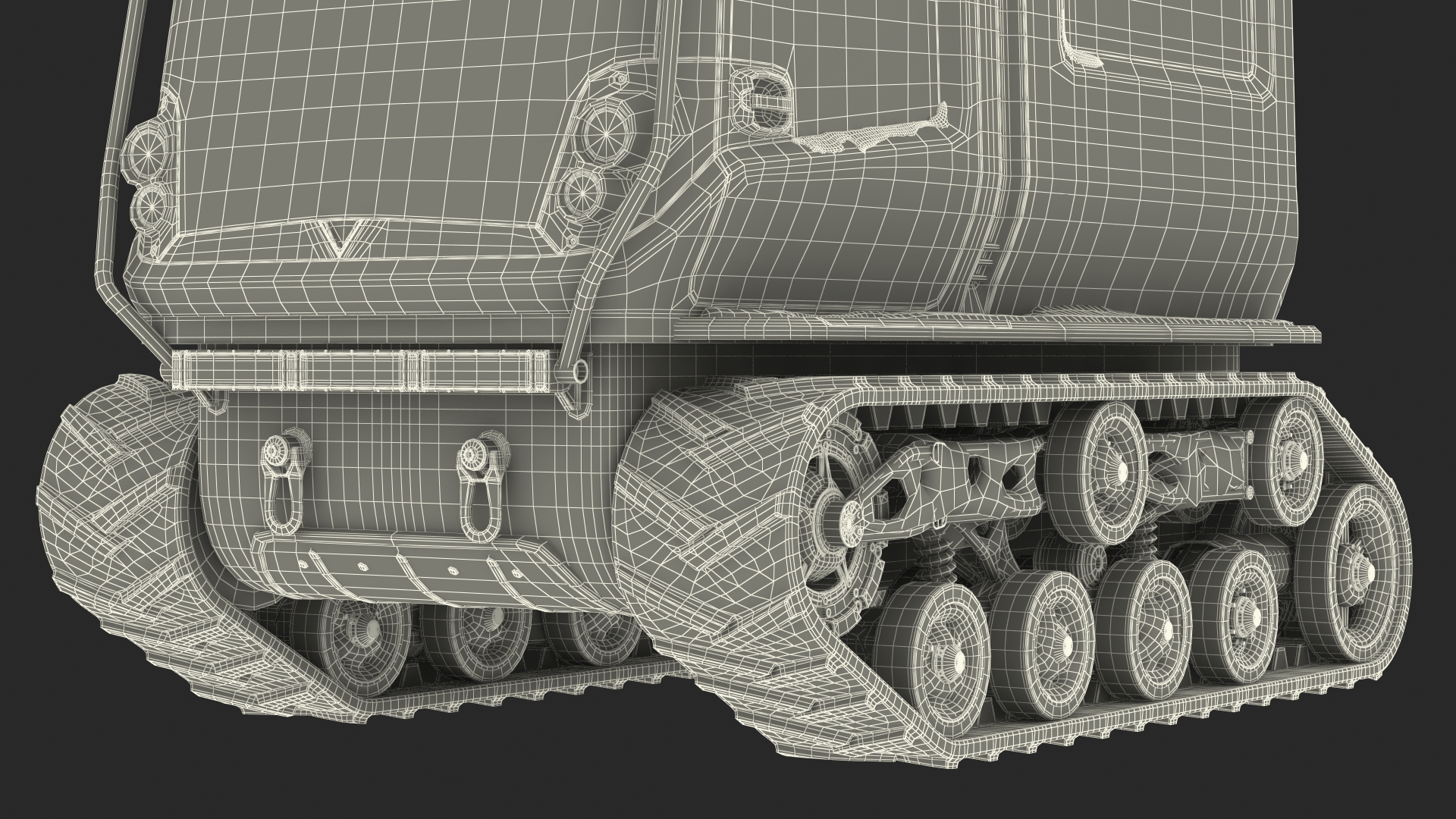 Polar Venturi Vehicle Snowy Simple Interior Rigged for Maya 3D model