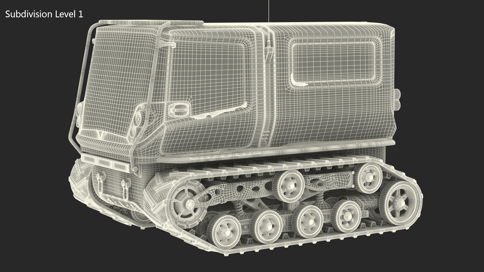 Polar Venturi Vehicle Snowy Simple Interior Rigged for Maya 3D model