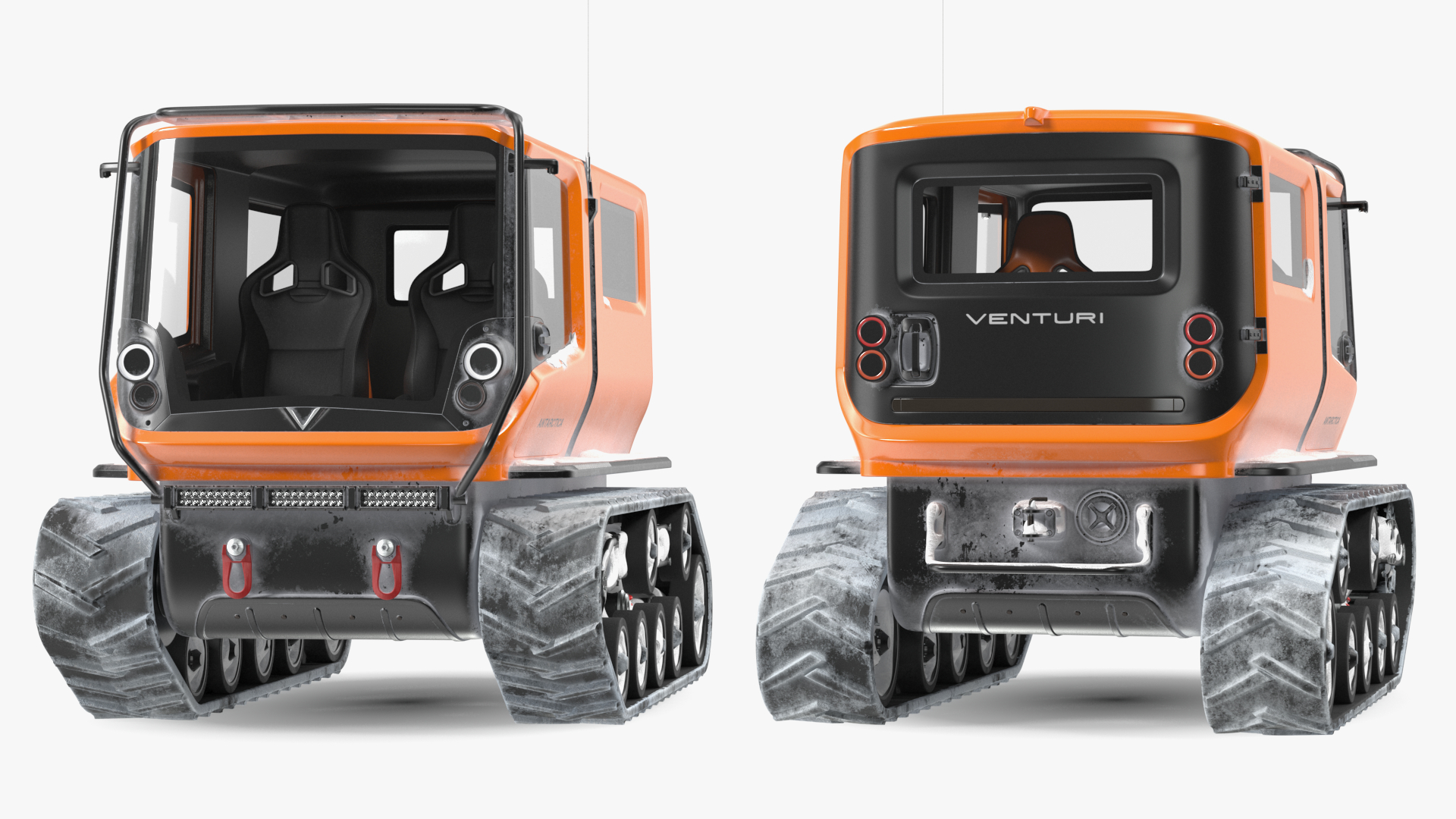 Polar Venturi Vehicle Snowy Simple Interior Rigged for Maya 3D model
