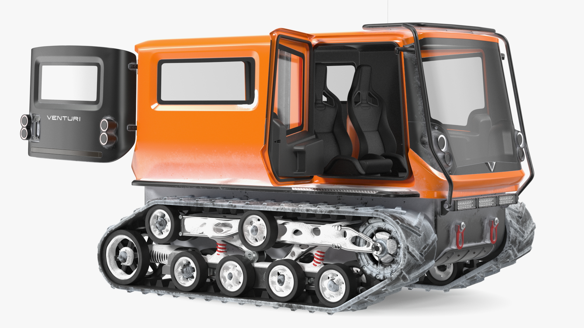 Polar Venturi Vehicle Snowy Simple Interior Rigged for Maya 3D model