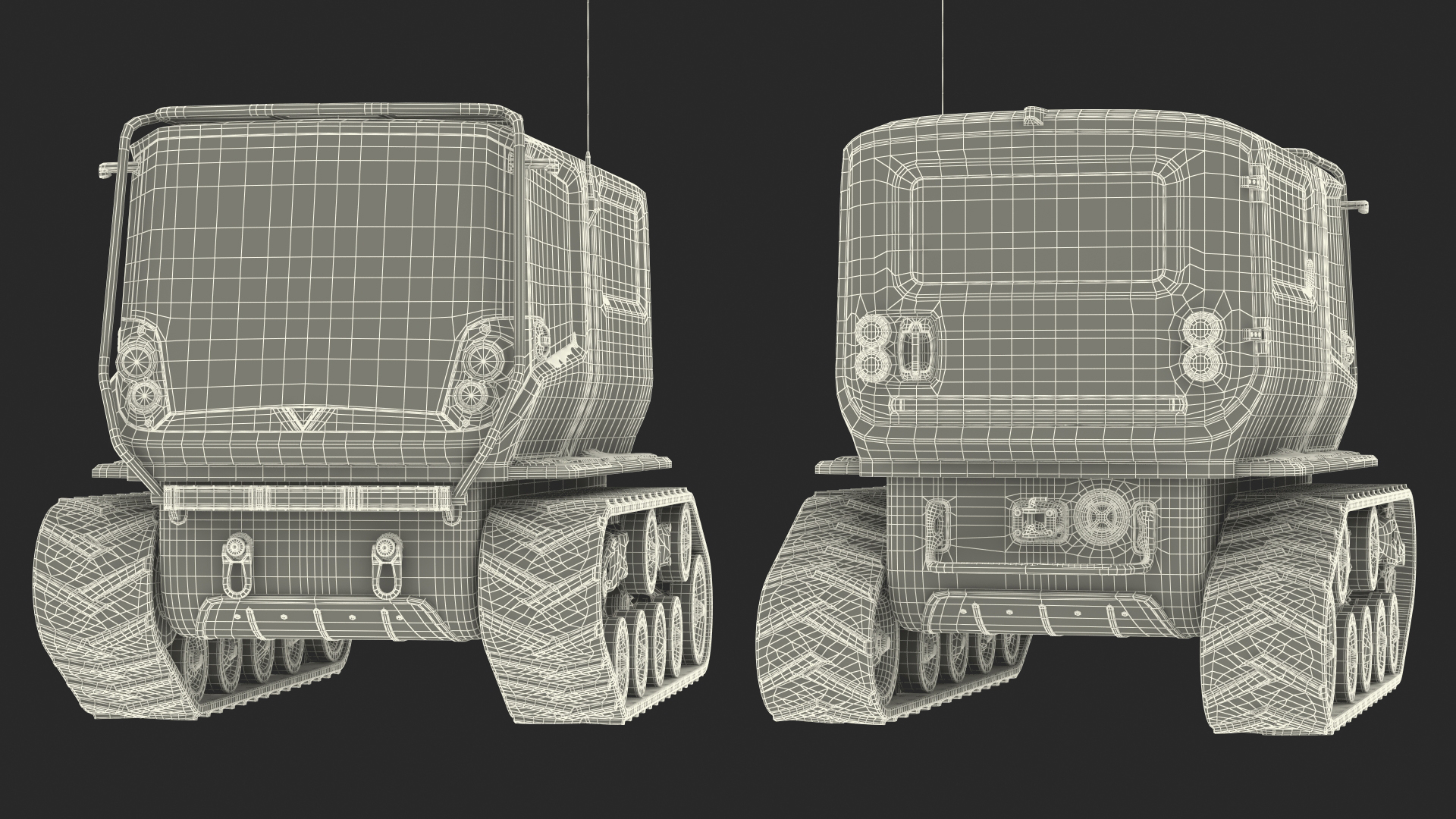 Polar Venturi Vehicle Snowy Simple Interior Rigged for Maya 3D model