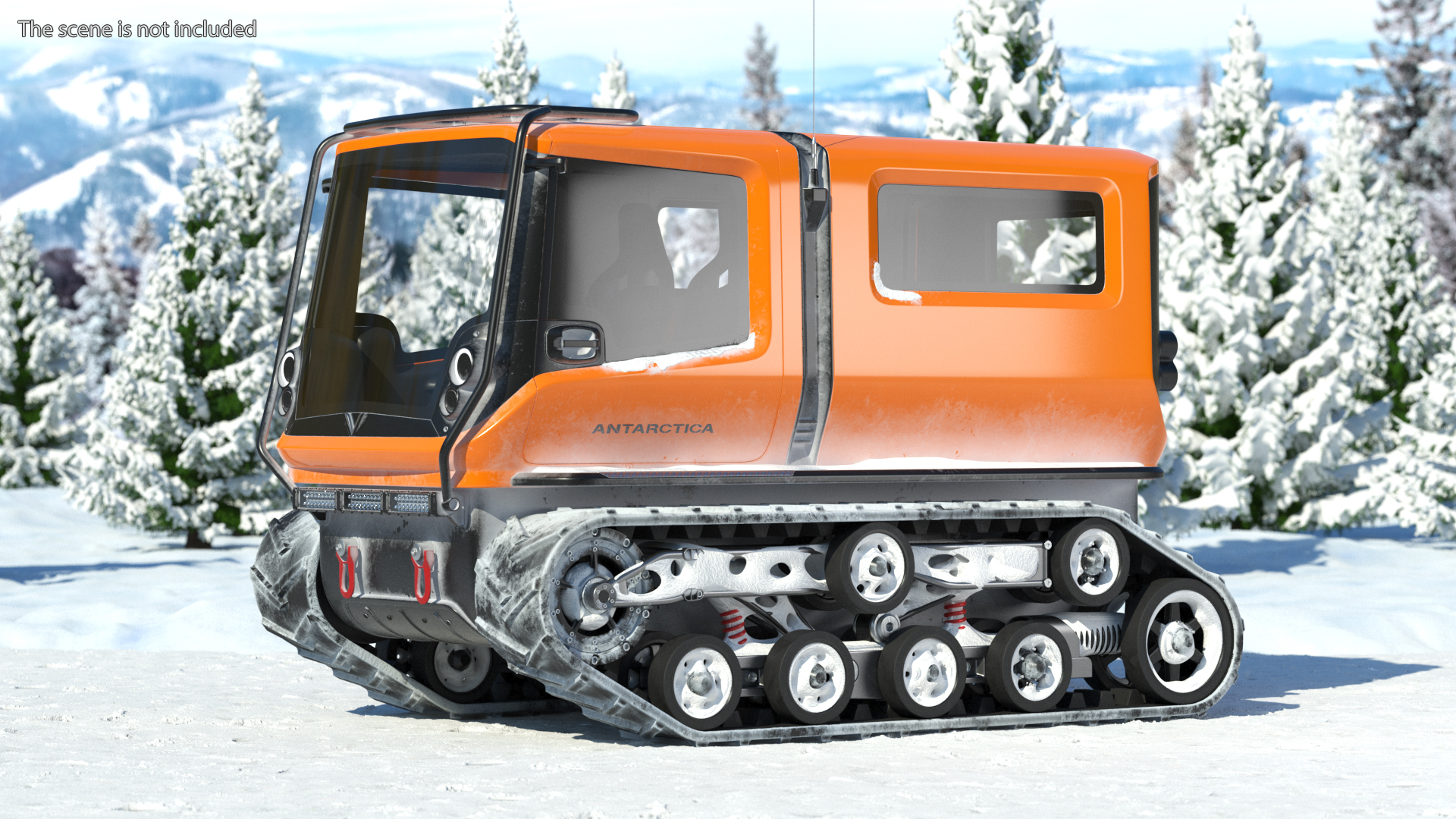Polar Venturi Vehicle Snowy Simple Interior Rigged for Maya 3D model