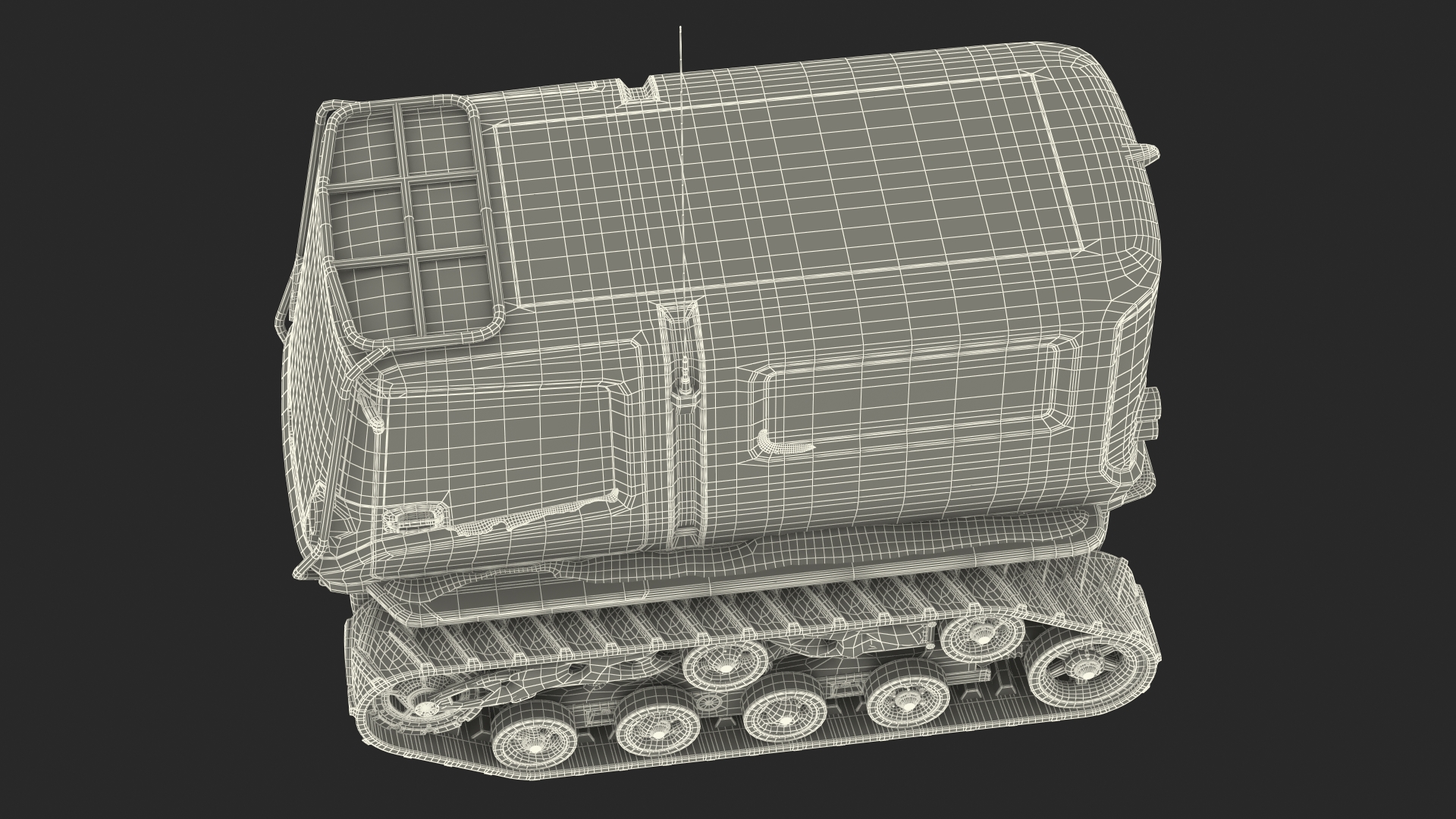 Polar Venturi Vehicle Snowy Simple Interior Rigged for Maya 3D model