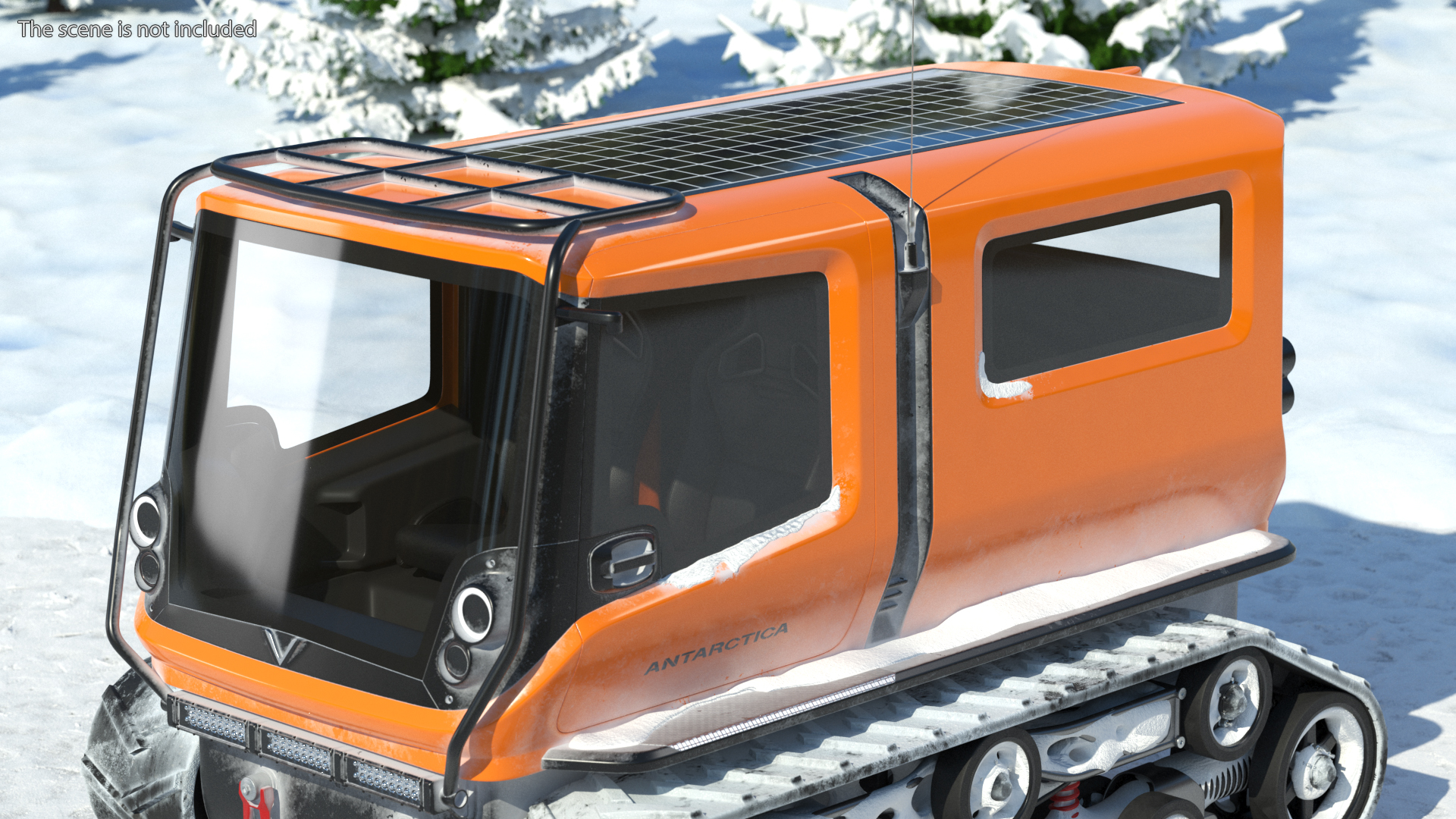 Polar Venturi Vehicle Snowy Simple Interior Rigged for Maya 3D model