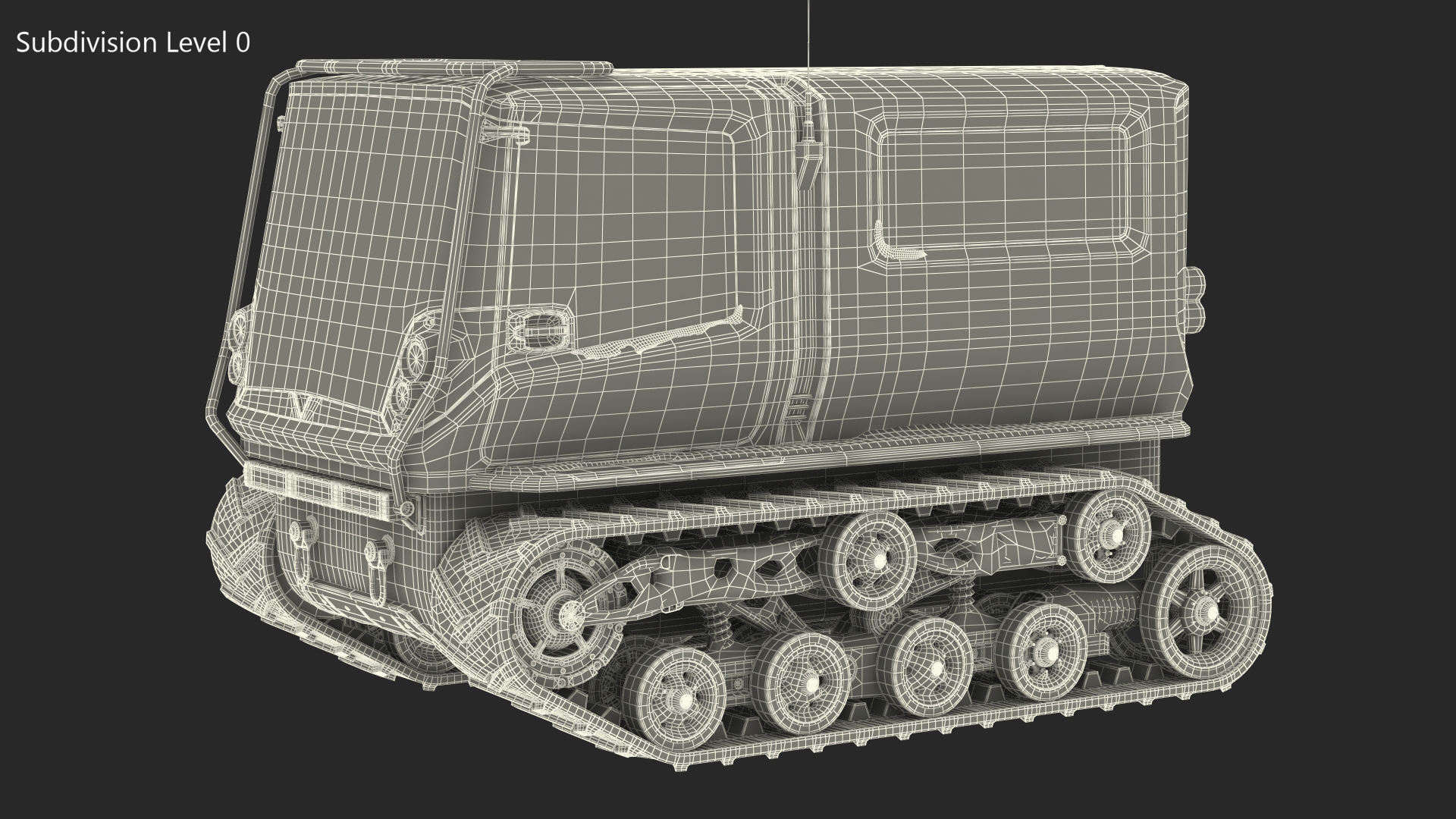 Polar Venturi Vehicle Snowy Simple Interior Rigged for Maya 3D model