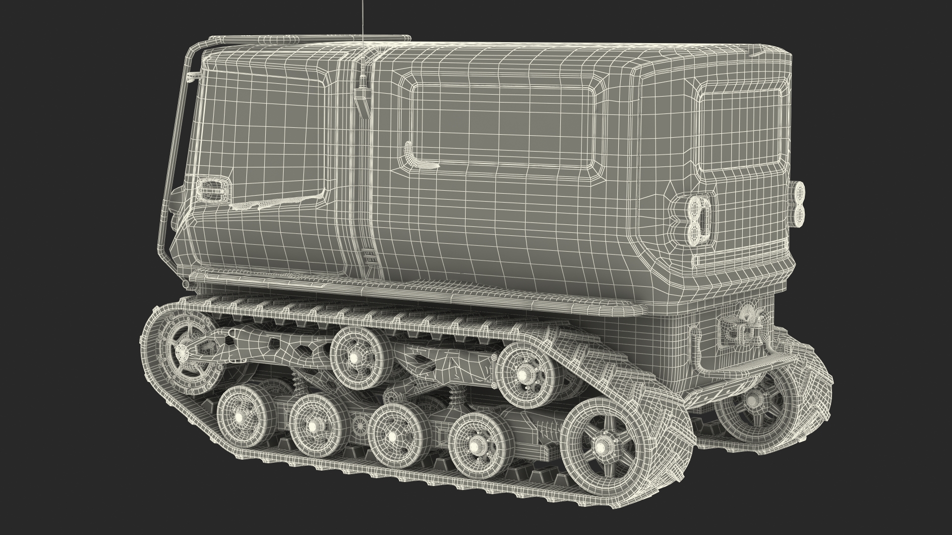 Polar Venturi Vehicle Snowy Simple Interior Rigged for Maya 3D model