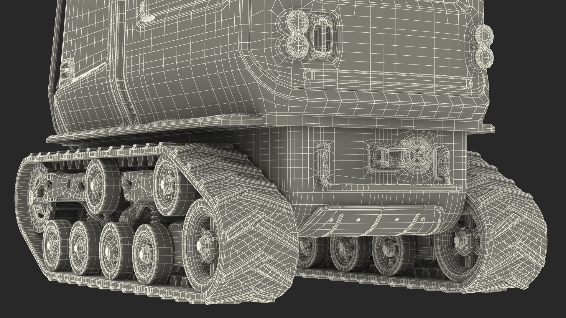 Polar Venturi Vehicle Snowy Simple Interior Rigged for Maya 3D model