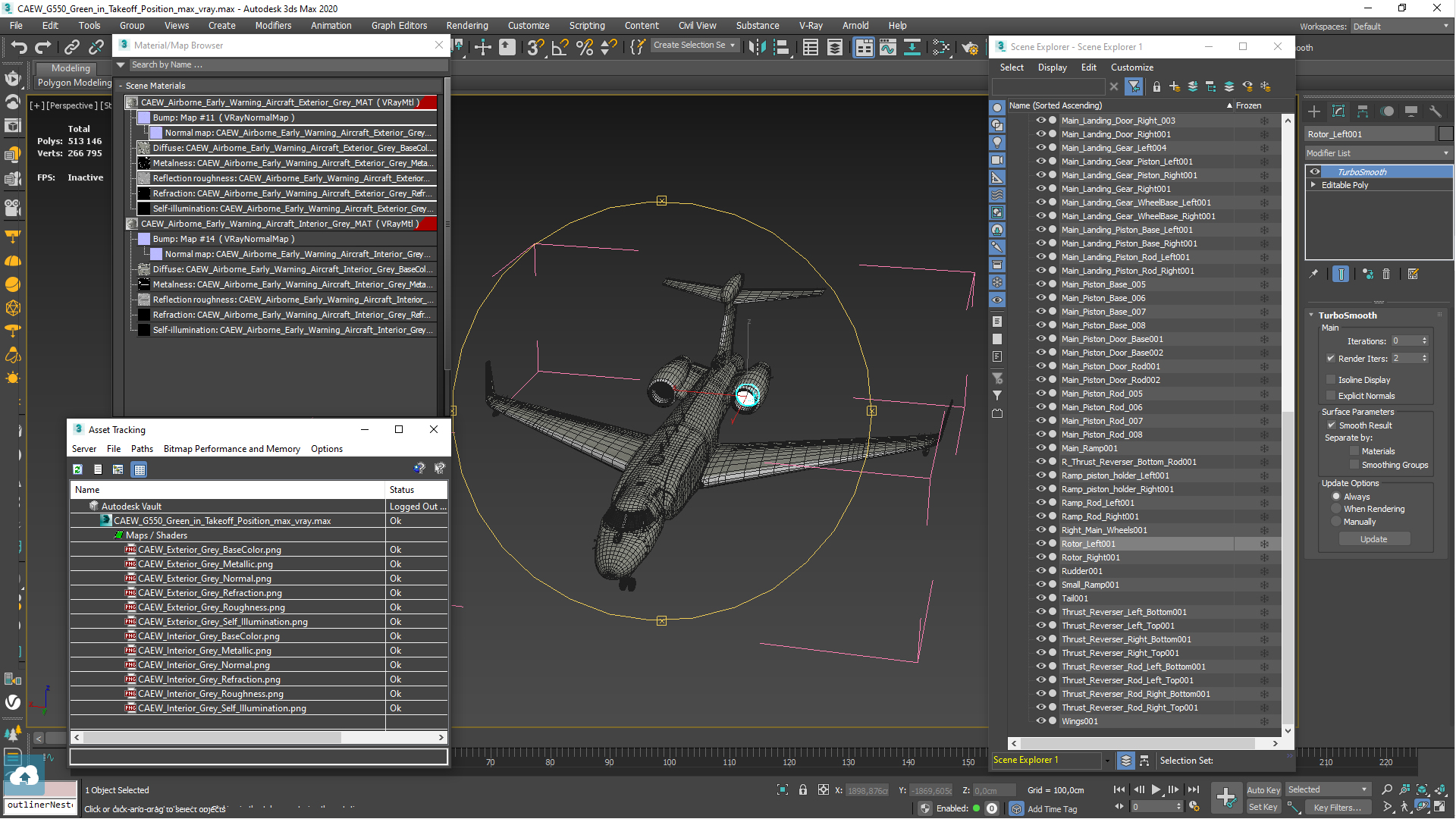 3D model CAEW G550 Green in Takeoff Position