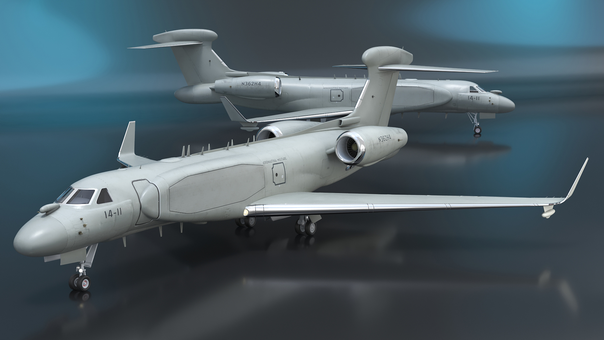 3D model CAEW G550 Green in Takeoff Position