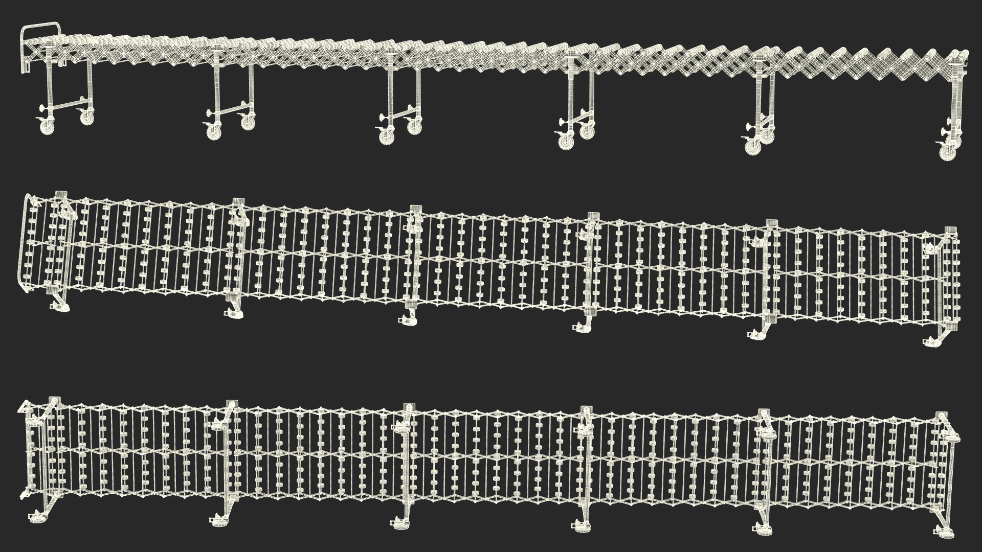 Folding Telescopic Roller Rigged 3D