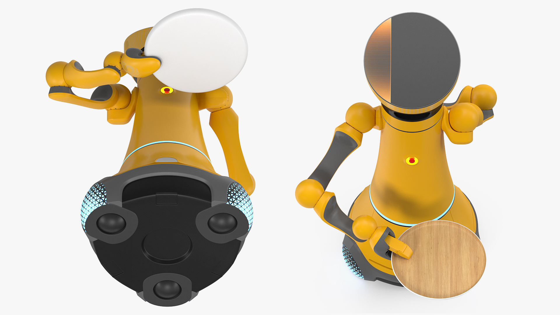 3D model Service Robot with Wooden Tray