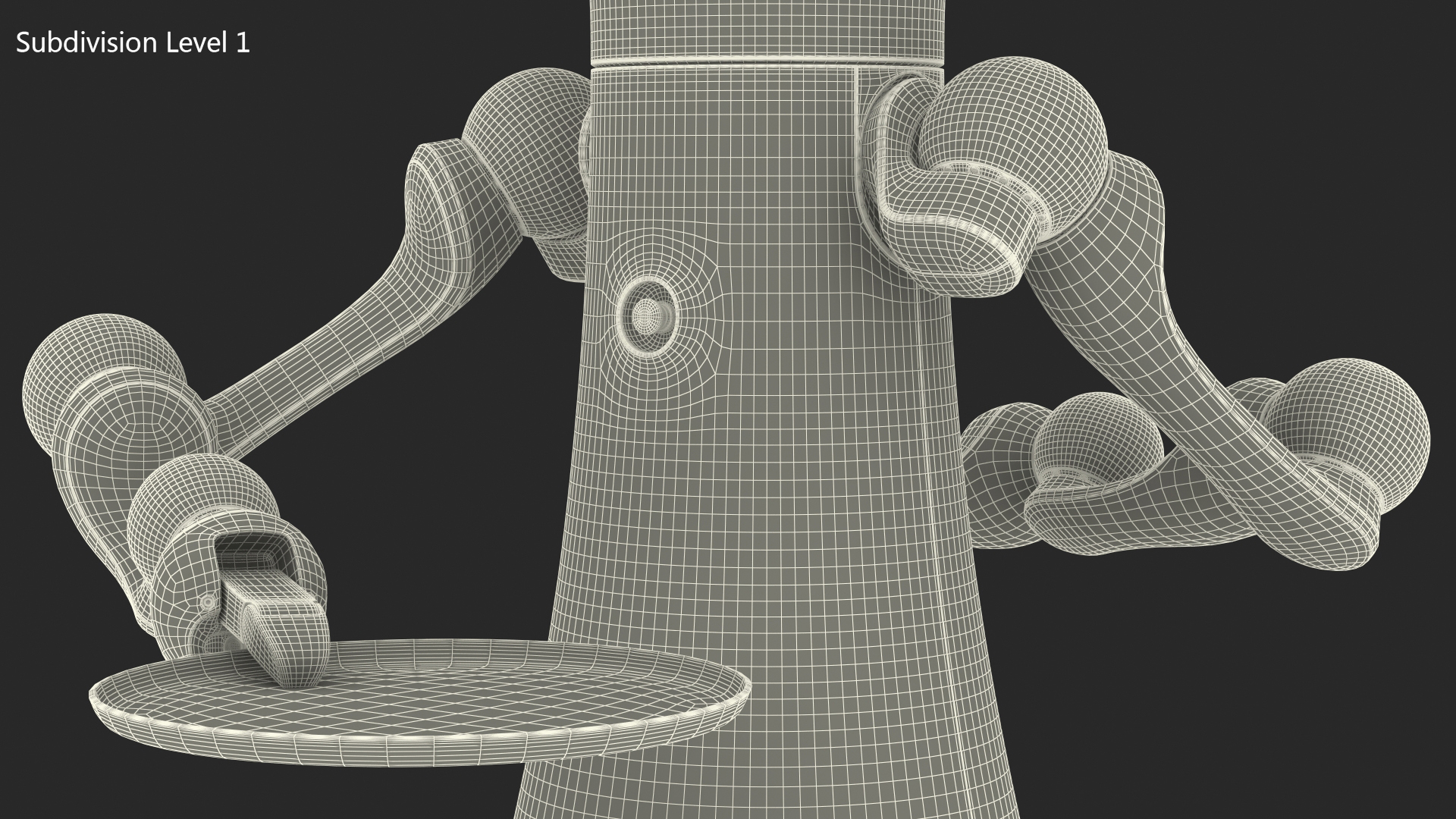 3D model Service Robot with Wooden Tray