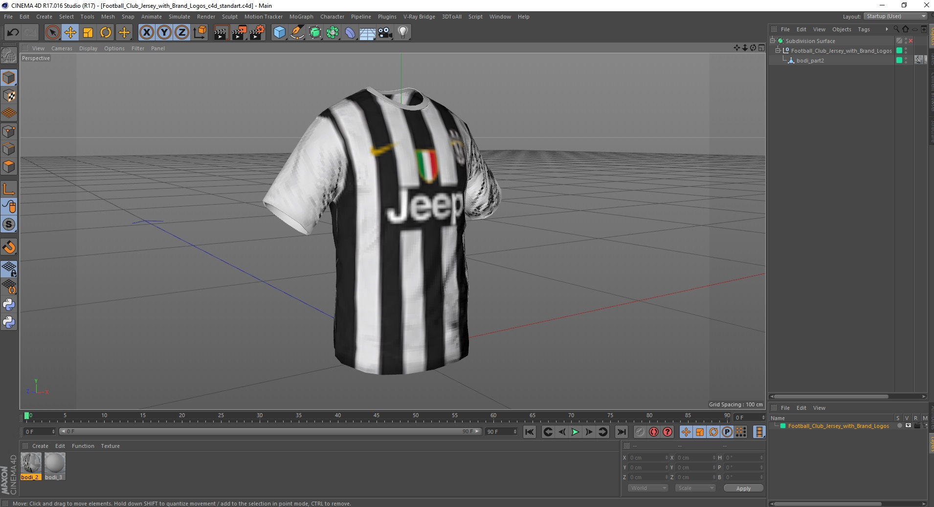 Football Club Jersey with Brand Logos 3D