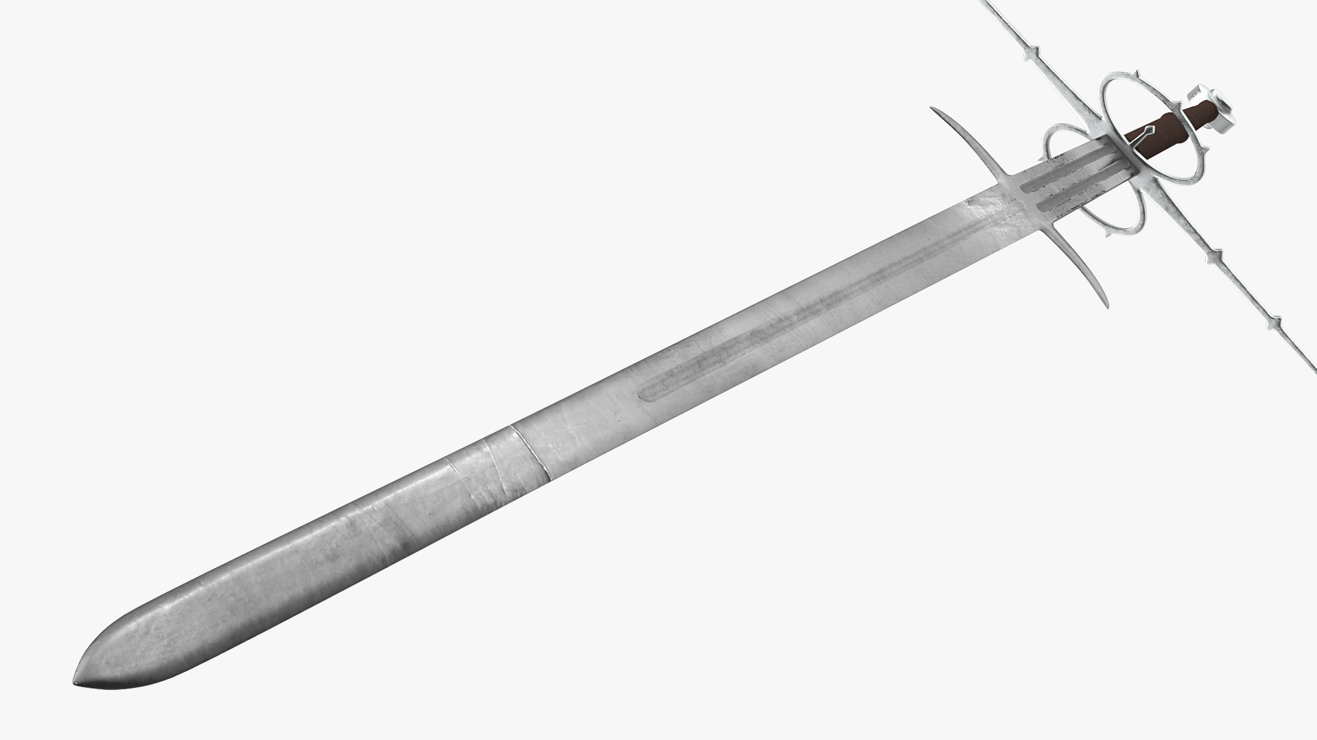 3D Medieval Zweihander Two-Handed Sword
