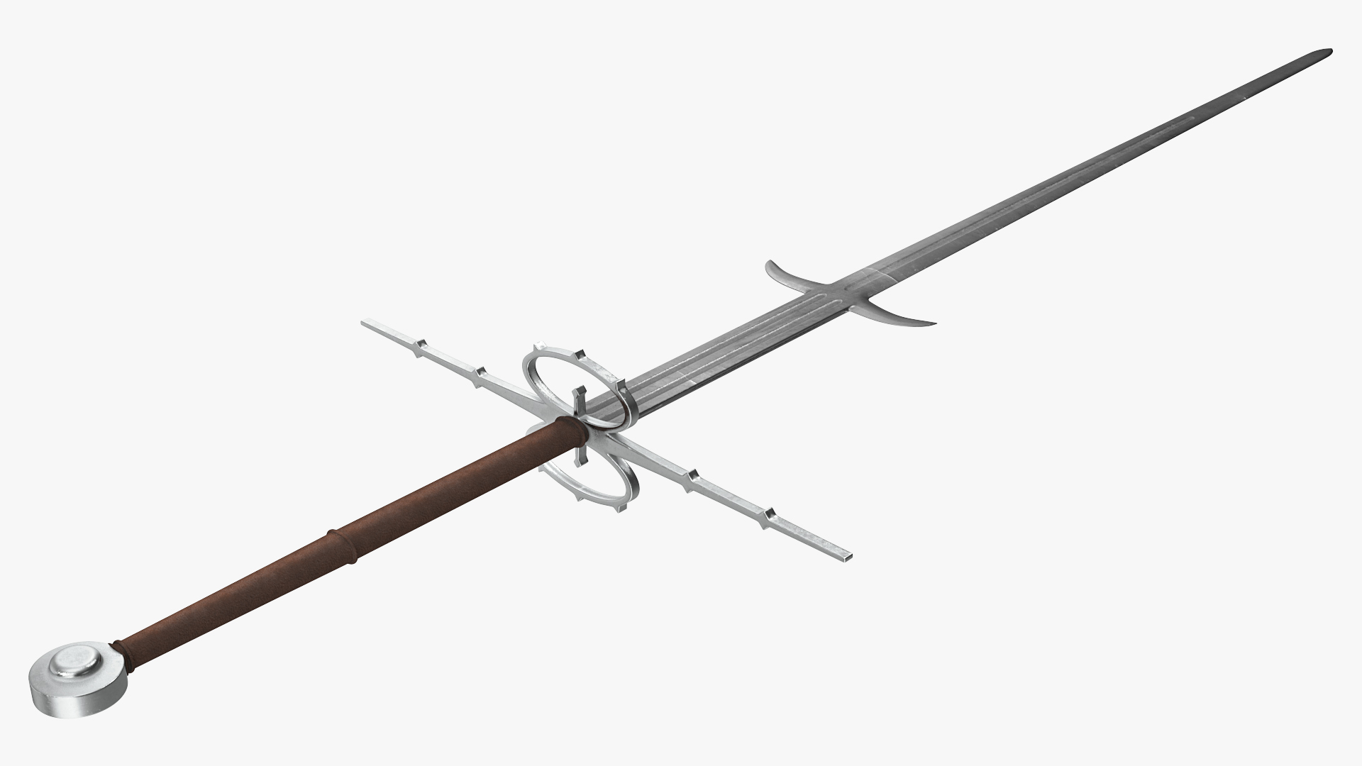 3D Medieval Zweihander Two-Handed Sword