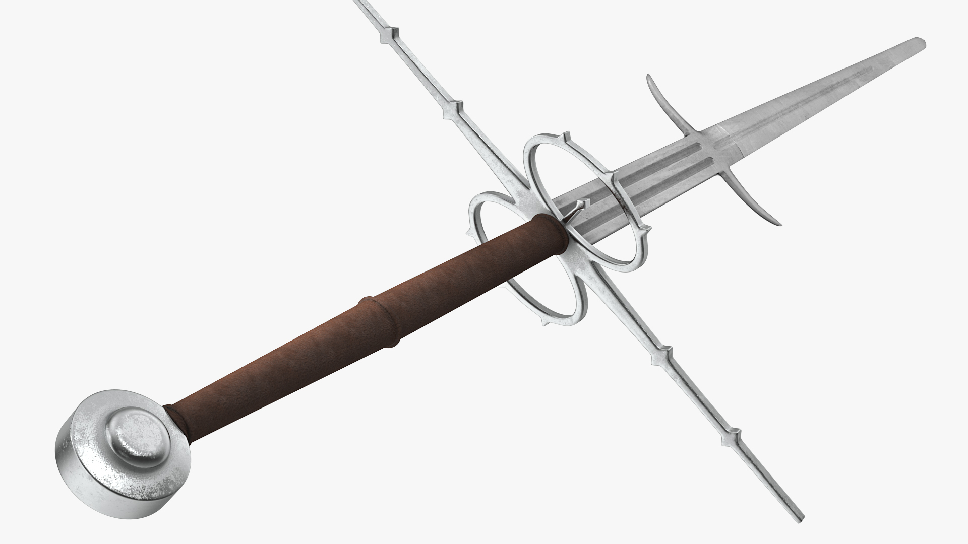 3D Medieval Zweihander Two-Handed Sword
