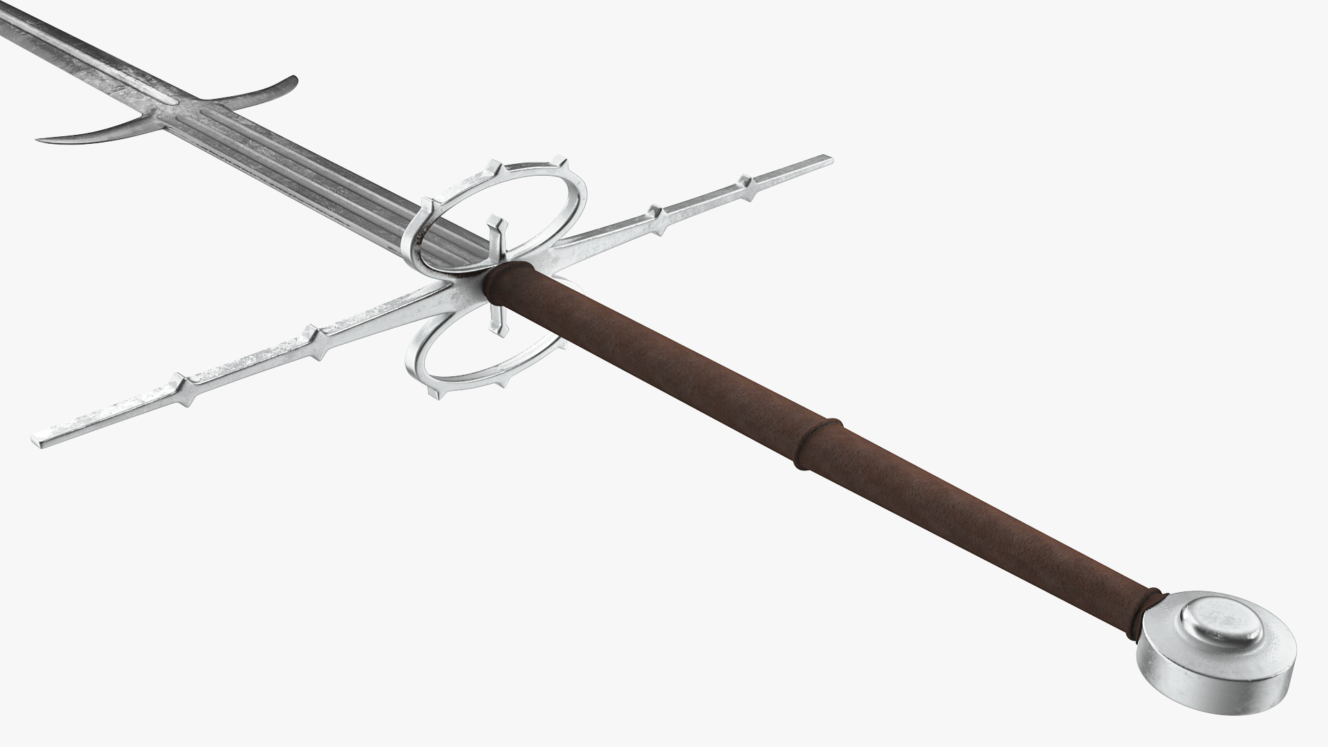3D Medieval Zweihander Two-Handed Sword