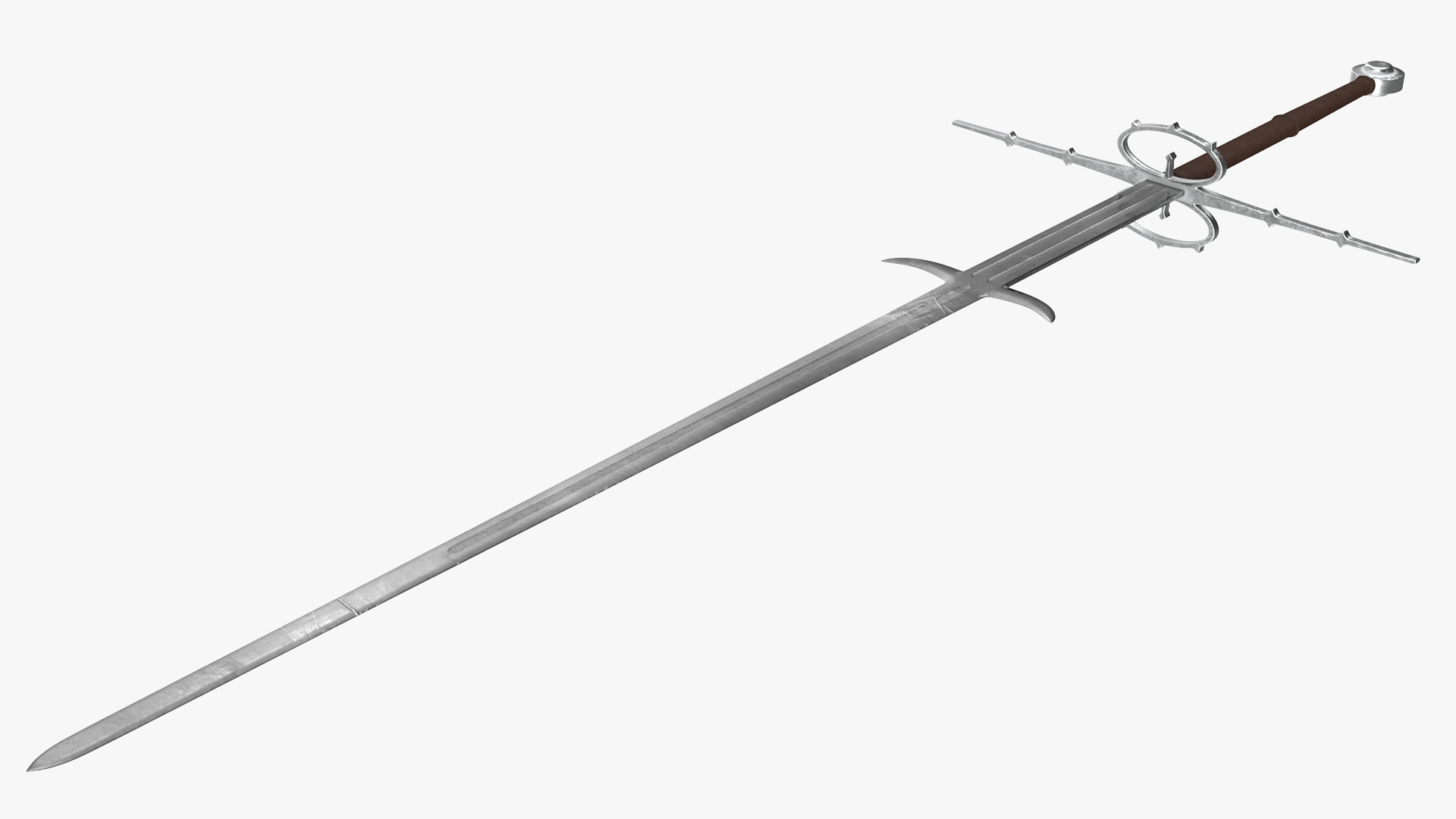 3D Medieval Zweihander Two-Handed Sword