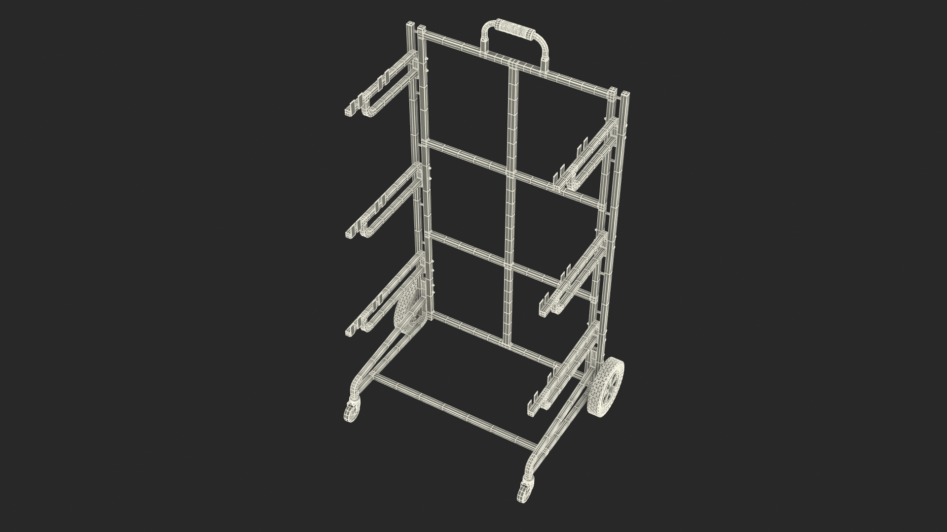 3D model Triple Bin Recycling Cart