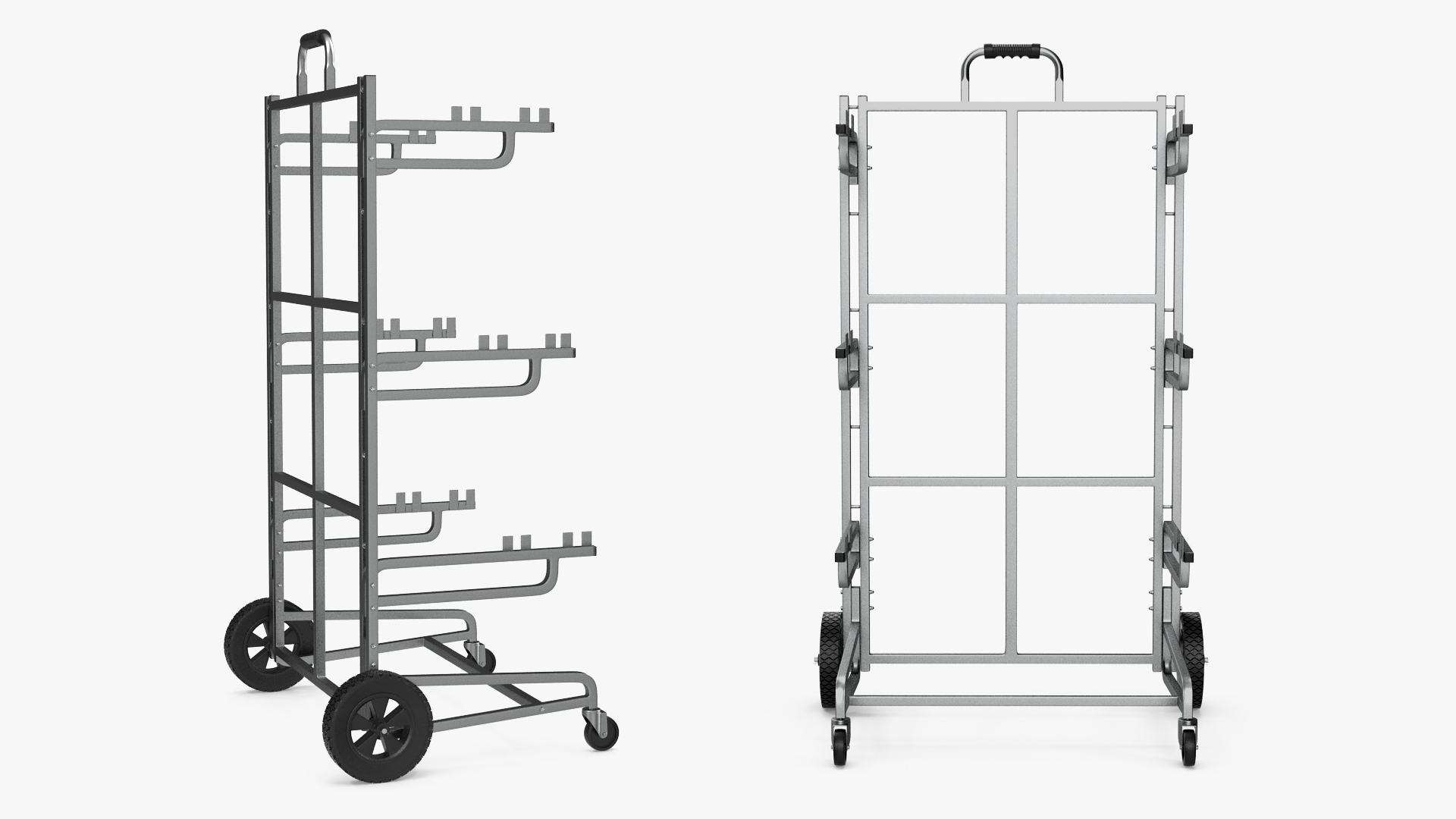 3D model Triple Bin Recycling Cart