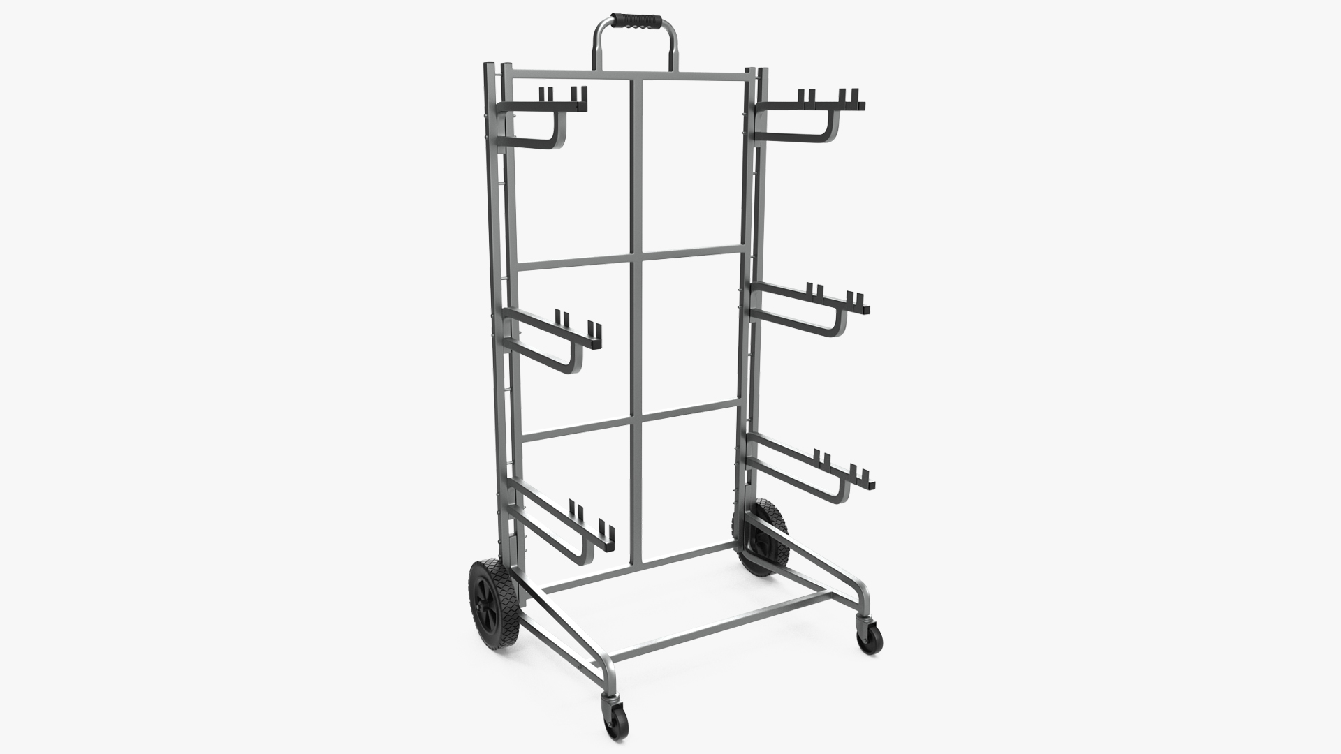 3D model Triple Bin Recycling Cart