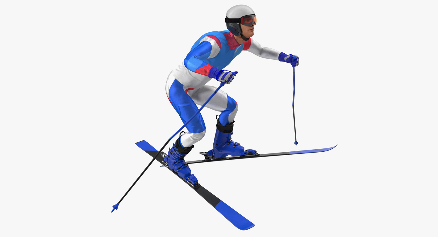 3D model Male Skier Generic Rigged