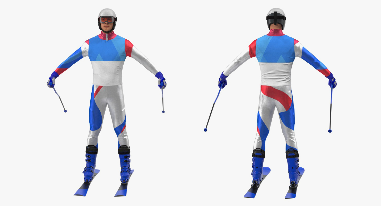 3D model Male Skier Generic Rigged