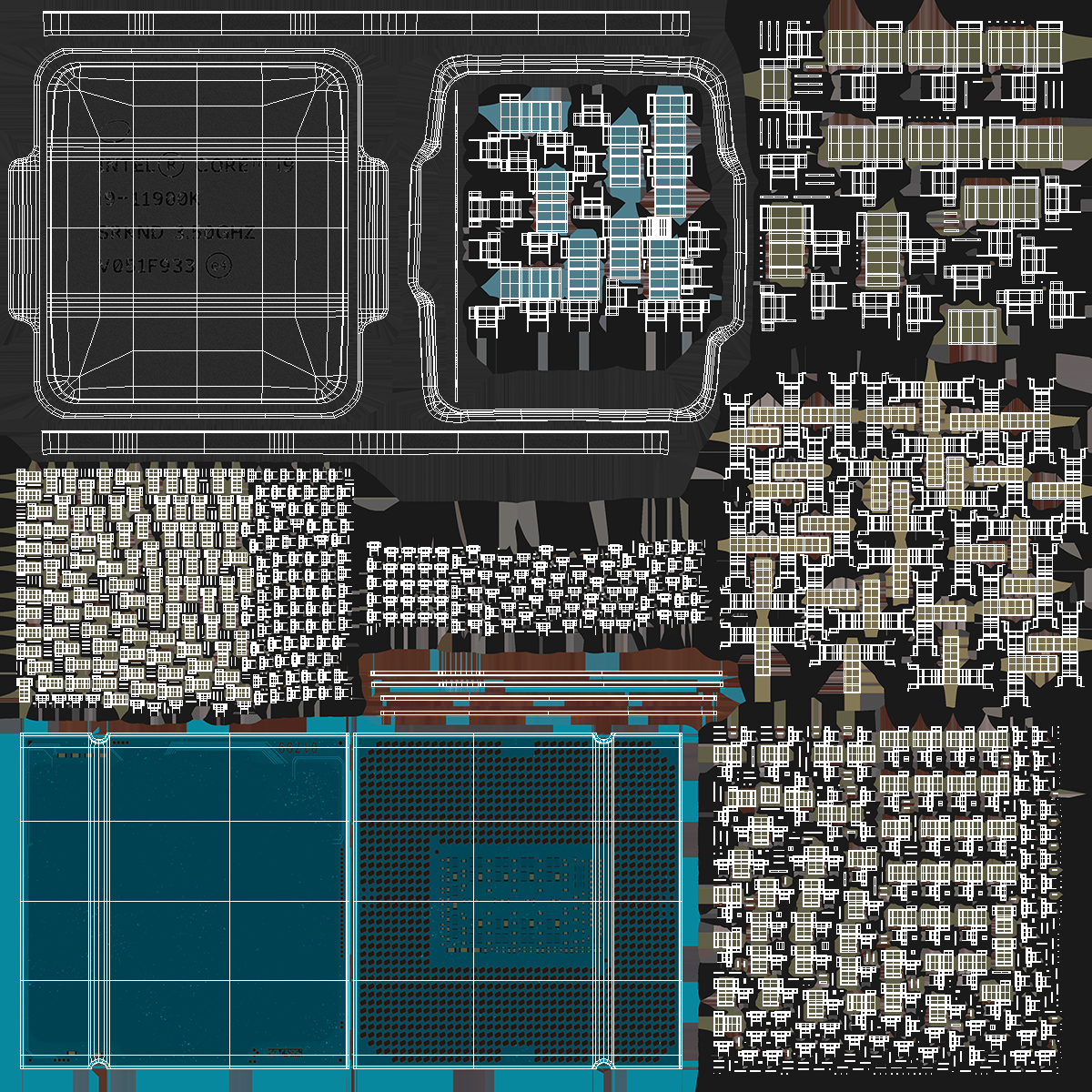 Intel Core i9 11900K CPU 3D model