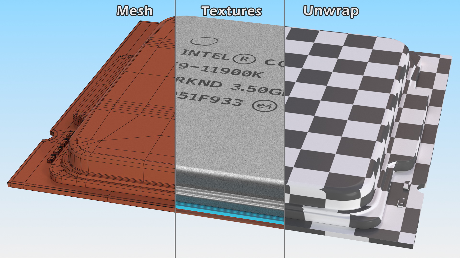 Intel Core i9 11900K CPU 3D model