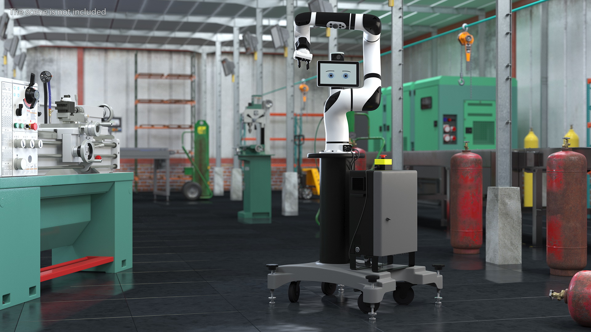 Collaborative Robot with Mobile Pedestal Rigged 3D