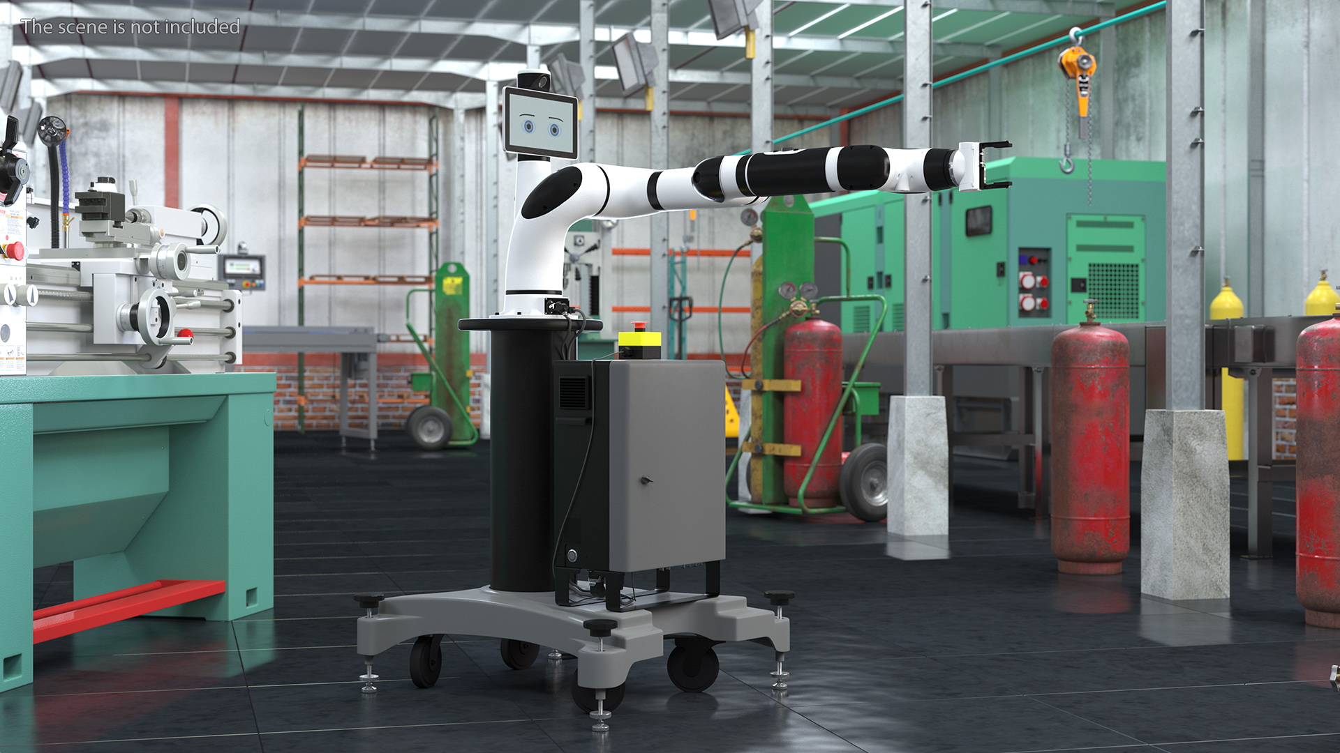 Collaborative Robot with Mobile Pedestal Rigged 3D