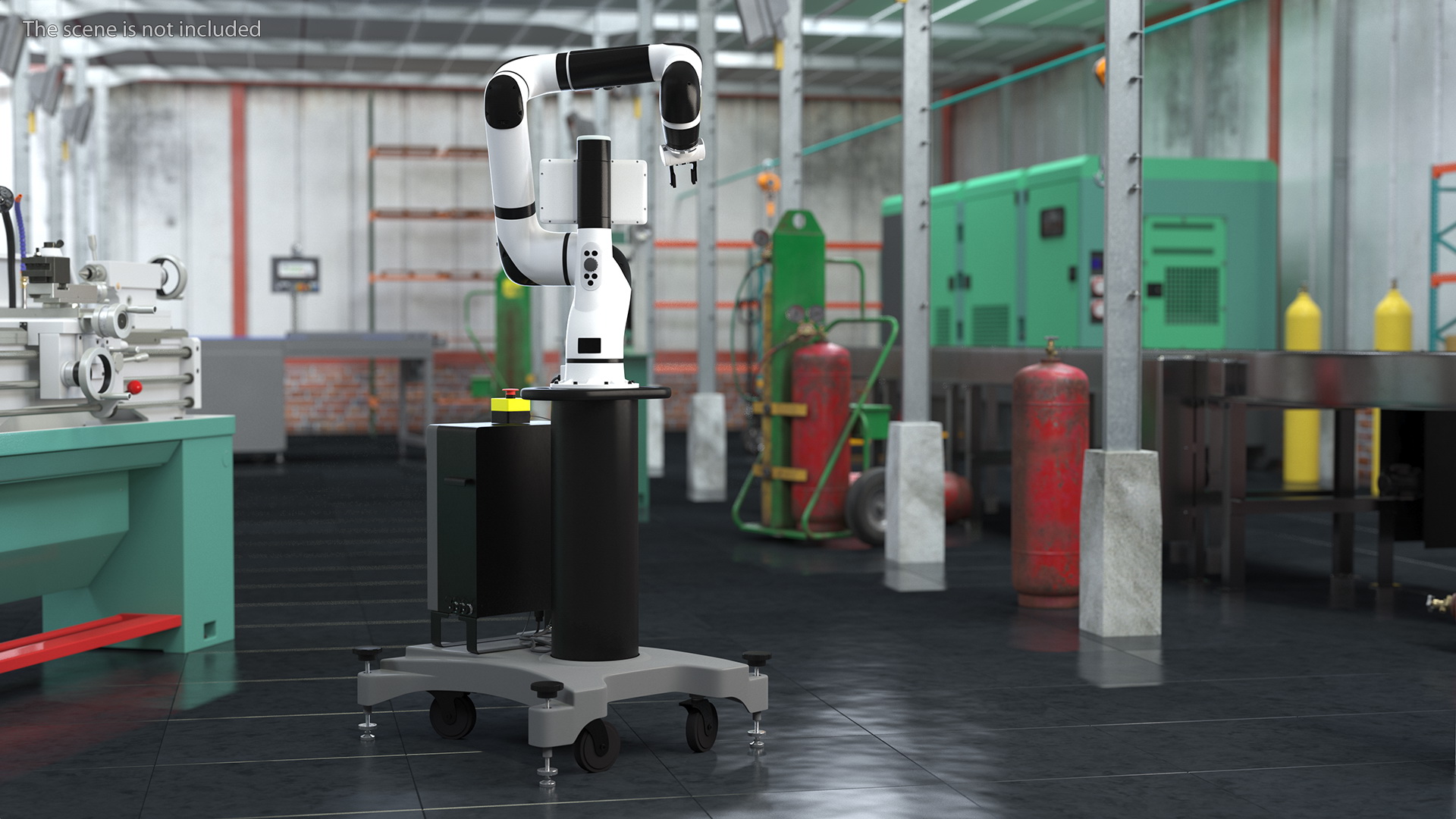 Collaborative Robot with Mobile Pedestal Rigged 3D