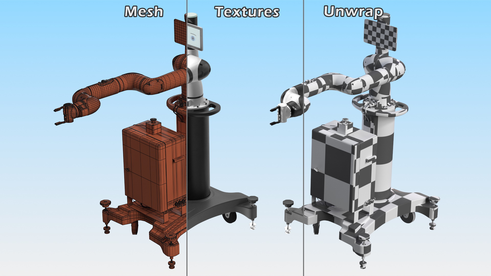 Collaborative Robot with Mobile Pedestal Rigged 3D