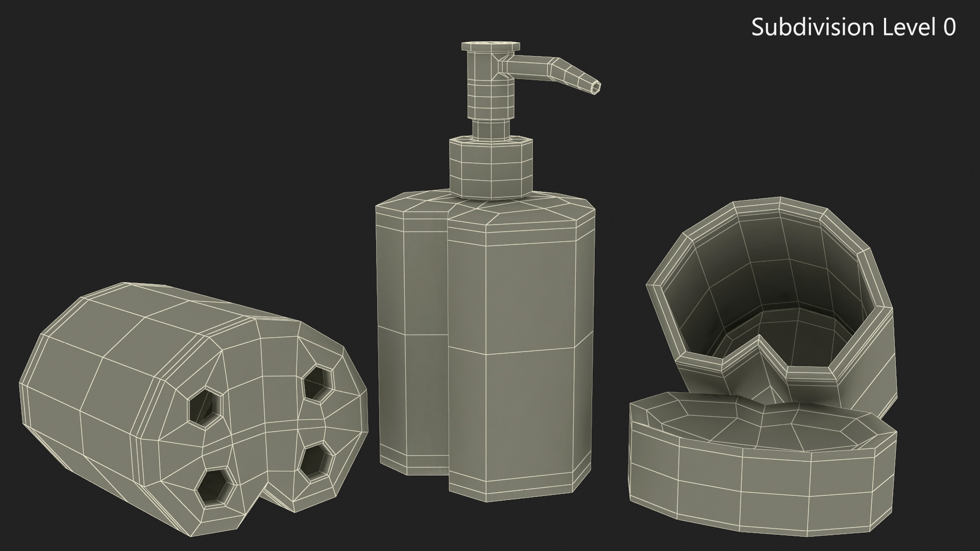 Bathroom Accessory Set with Soap Dispenser 3D