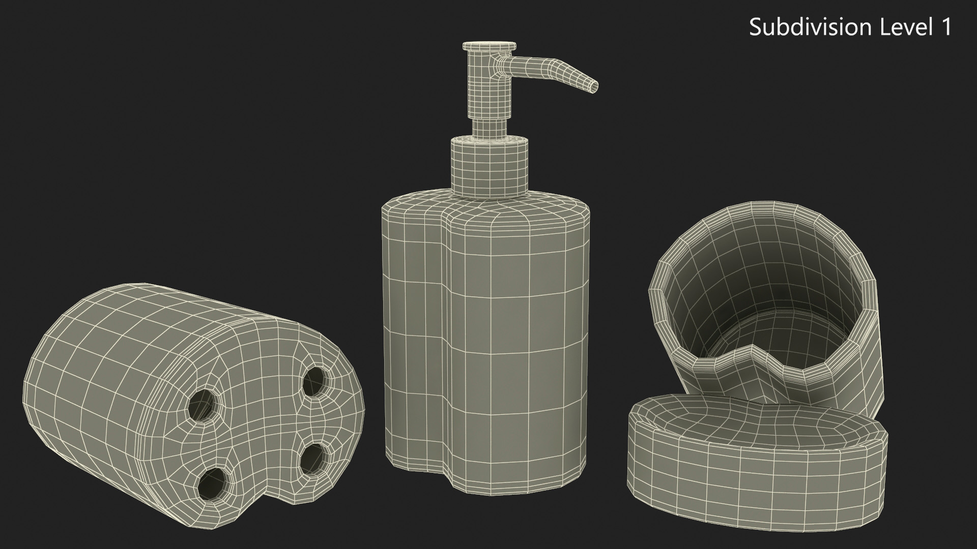 Bathroom Accessory Set with Soap Dispenser 3D